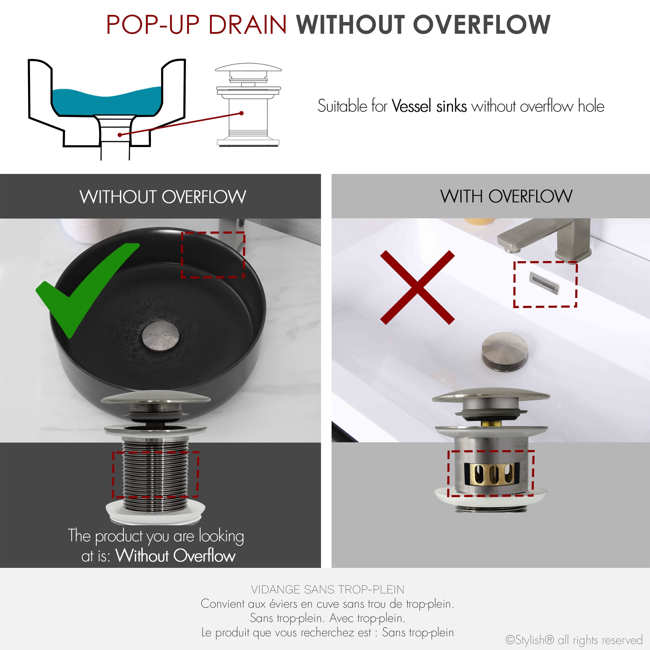 Stylish D-702B Popup-Drains-Accessories - View #9