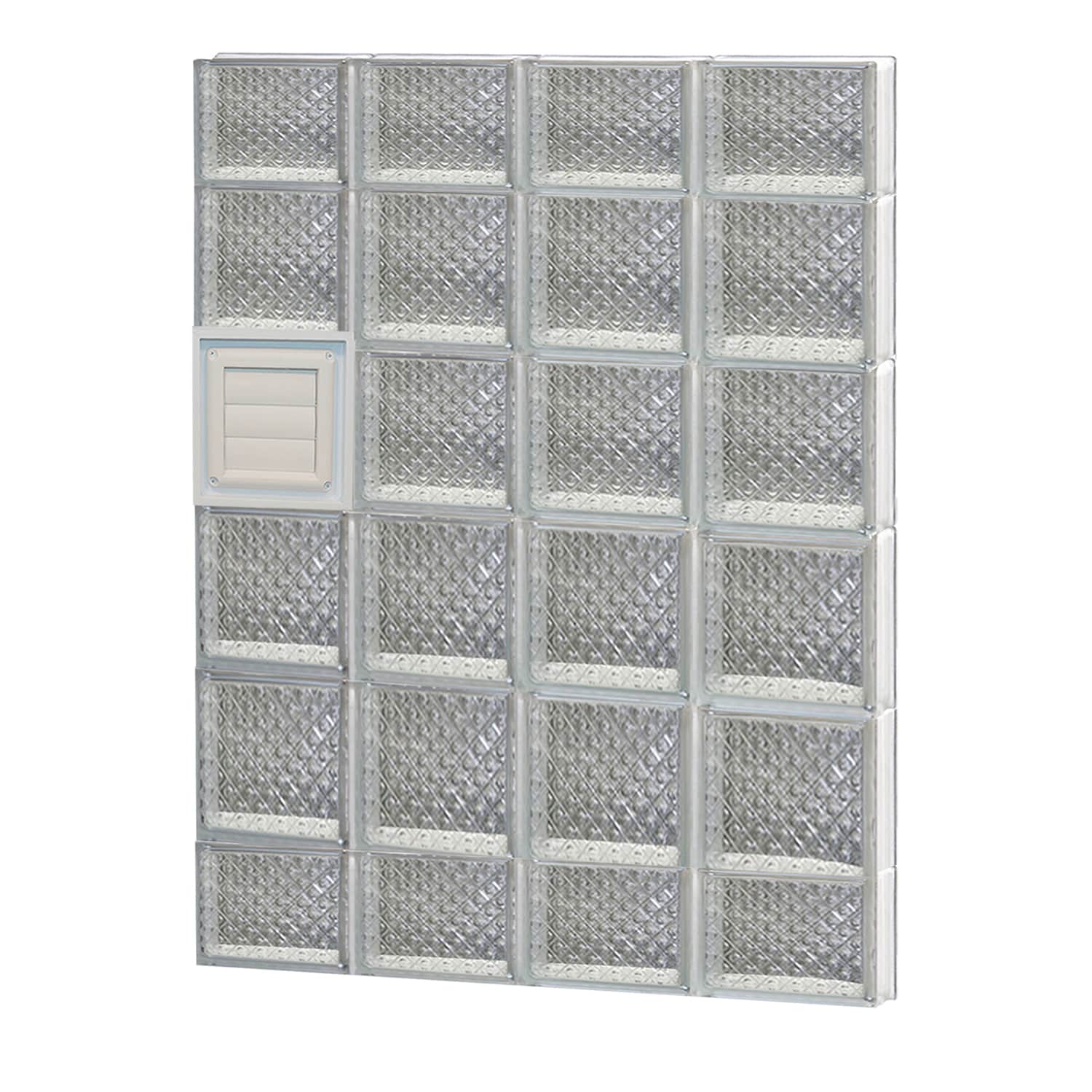 REDI2SET D3244DP Diamond Glass 31-in x 42-1/2-in Frameless Replacement Dryer vent Glass Block Window