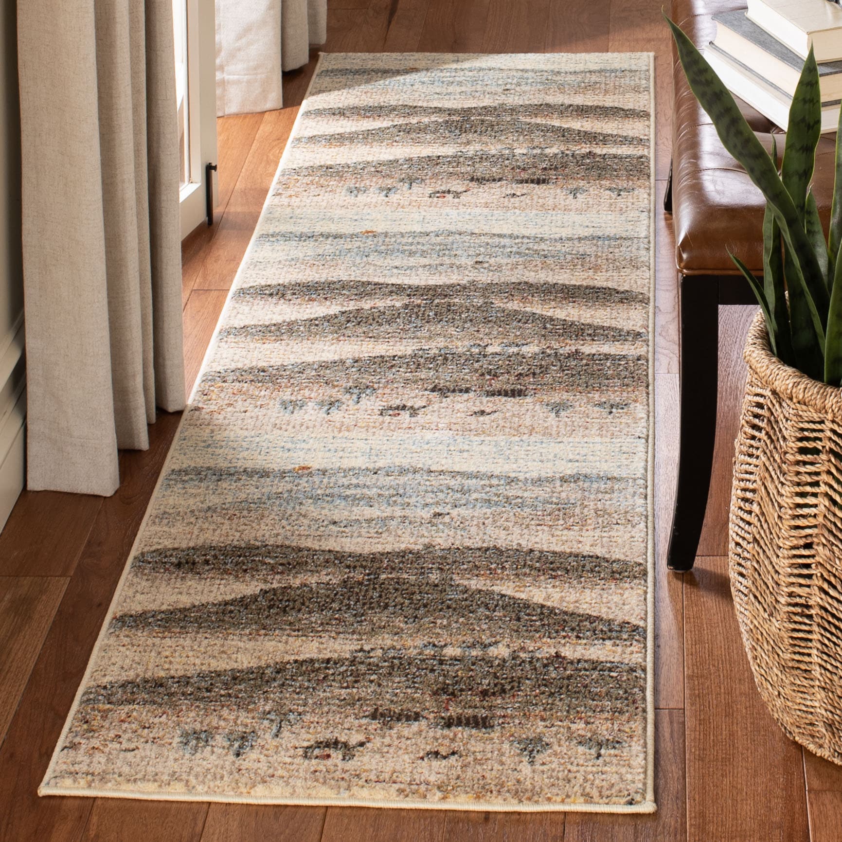 Gabbeh 547A Cream Olive 2 x 8 Rectangular Runner rug