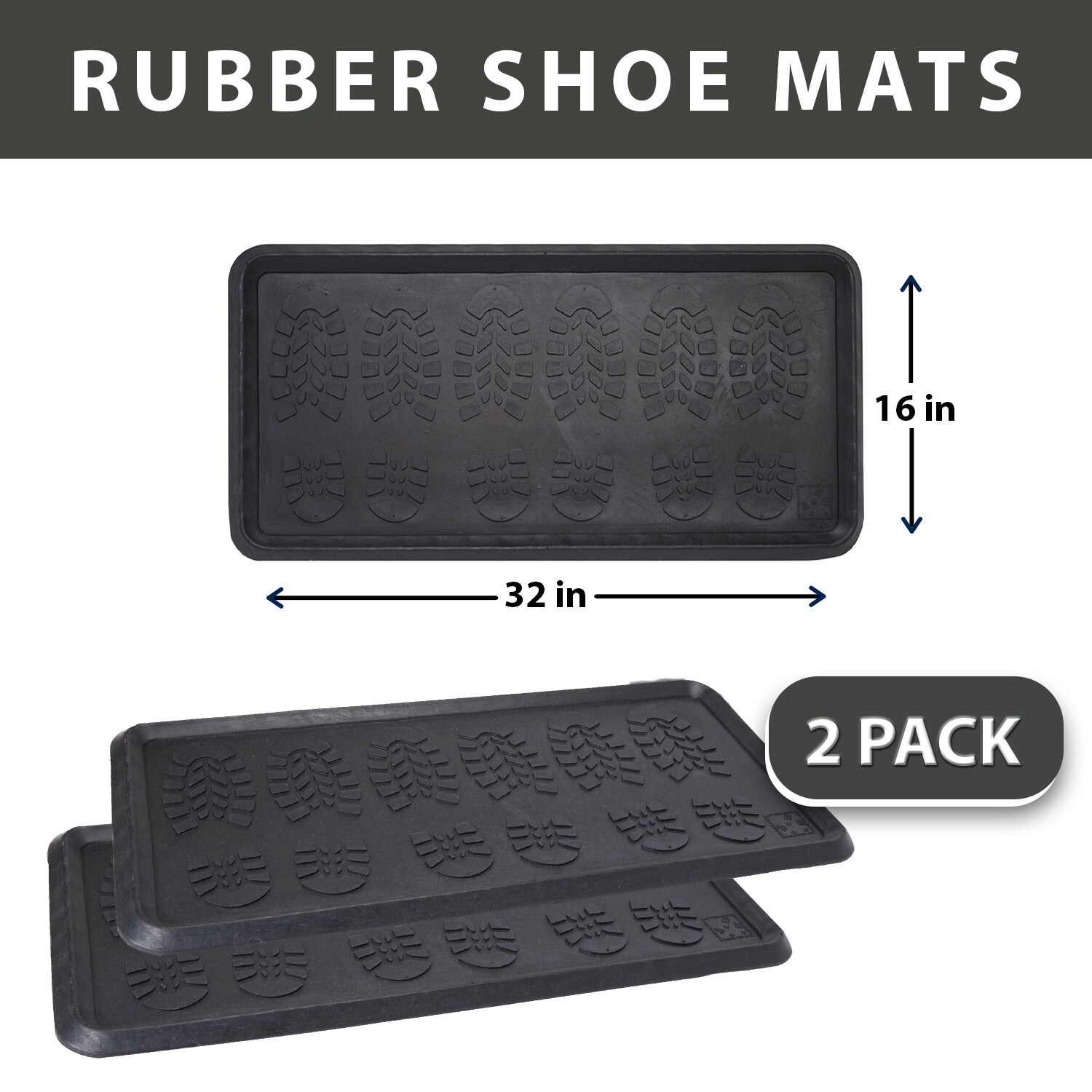 Minuteman International Black Rectangular Indoor or Outdoor Decorative  Novelty Boot Tray in the Mats department at
