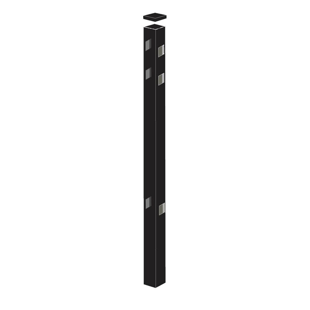 Freedom 73056684 9-ft H x 2-in W Black Aluminum Decorative Fence post