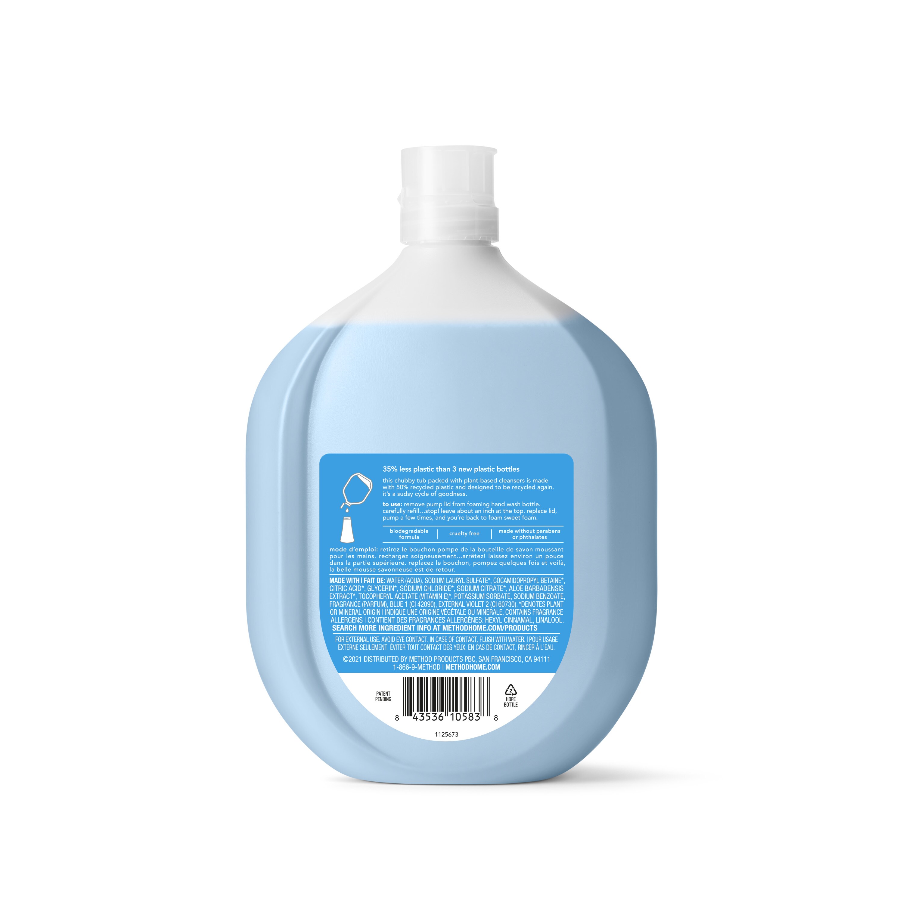 Method Foaming Hand Soap Refill, Orange Ginger, Recyclable Bottle,  Biodegradable Formula, 28 fl oz (Pack of 4)