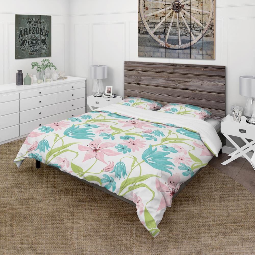 Designart BED19237-K 3 -Piece Pink King Duvet cover Set