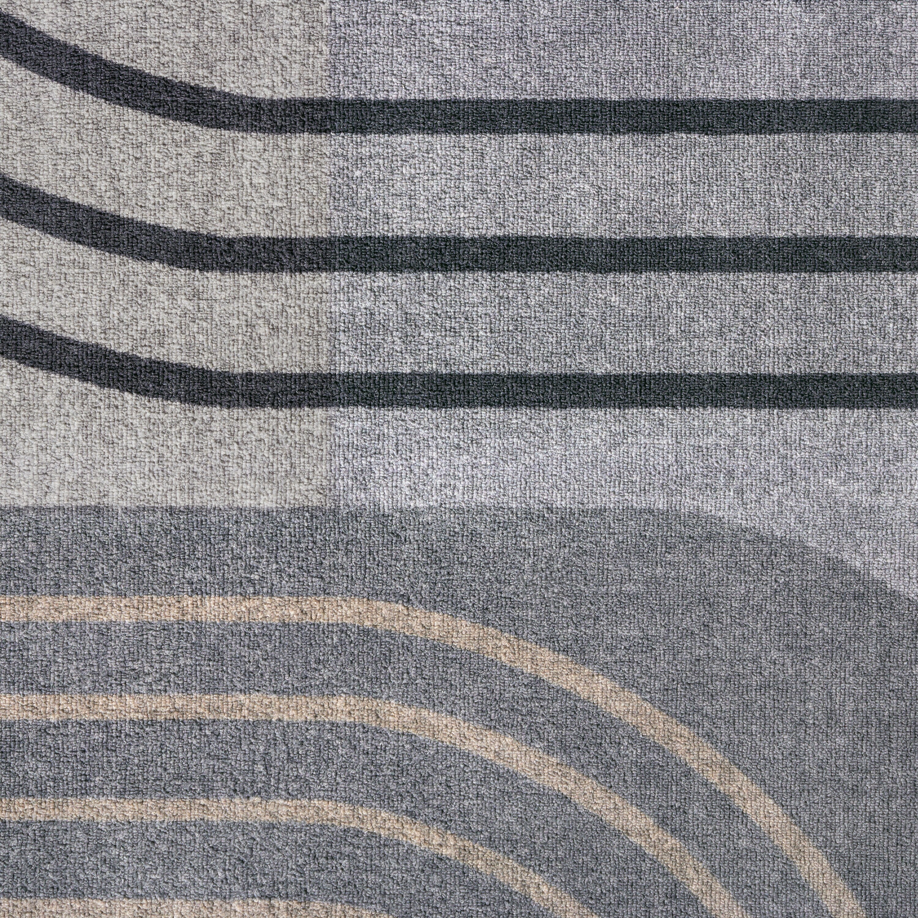 Avani Retro Arch Gray and Blue Washable Area Rug