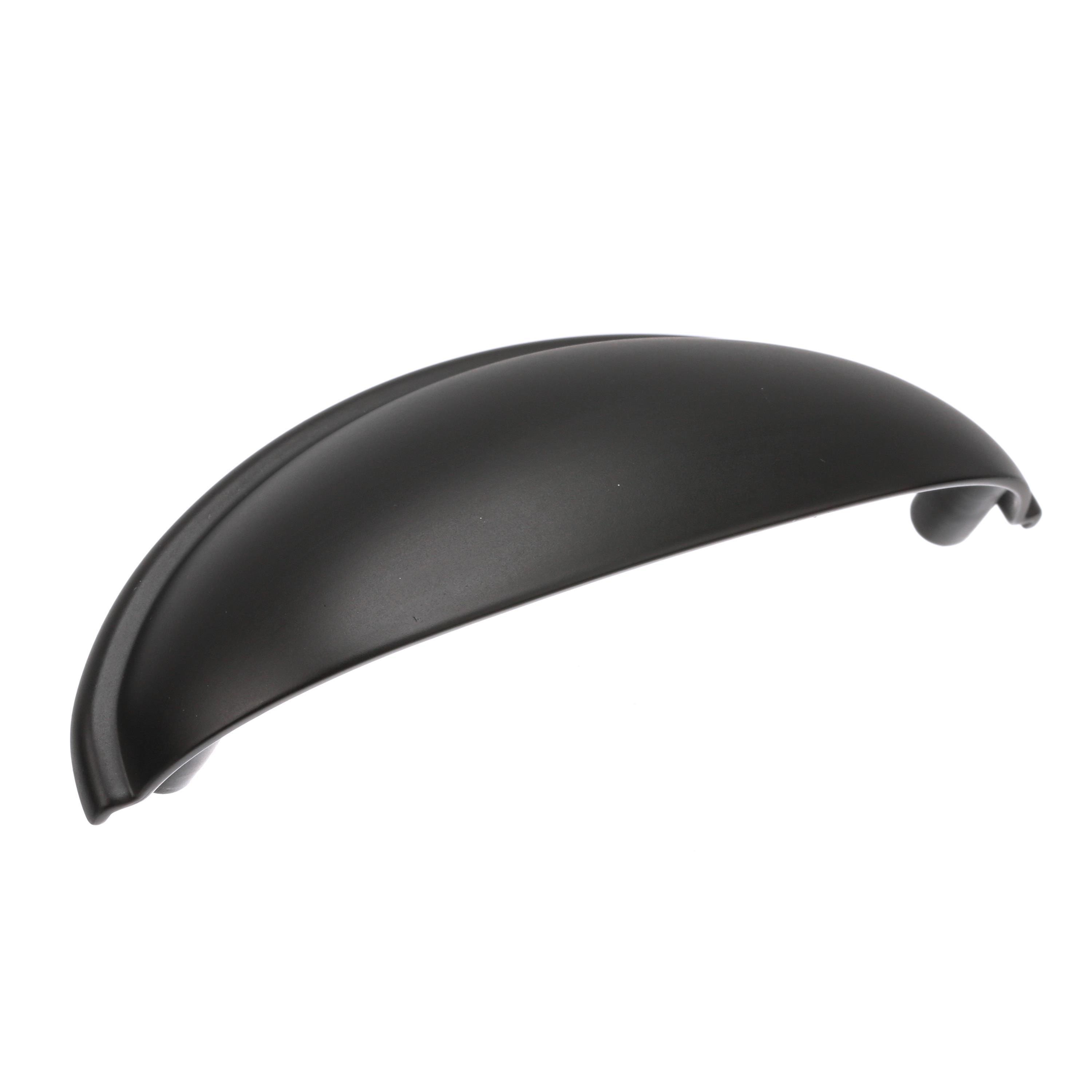 Amerock 10VMP22094FB Ravino 3-in , 76mm Center to Center Matte Black Oval Cup 10 -Pack
