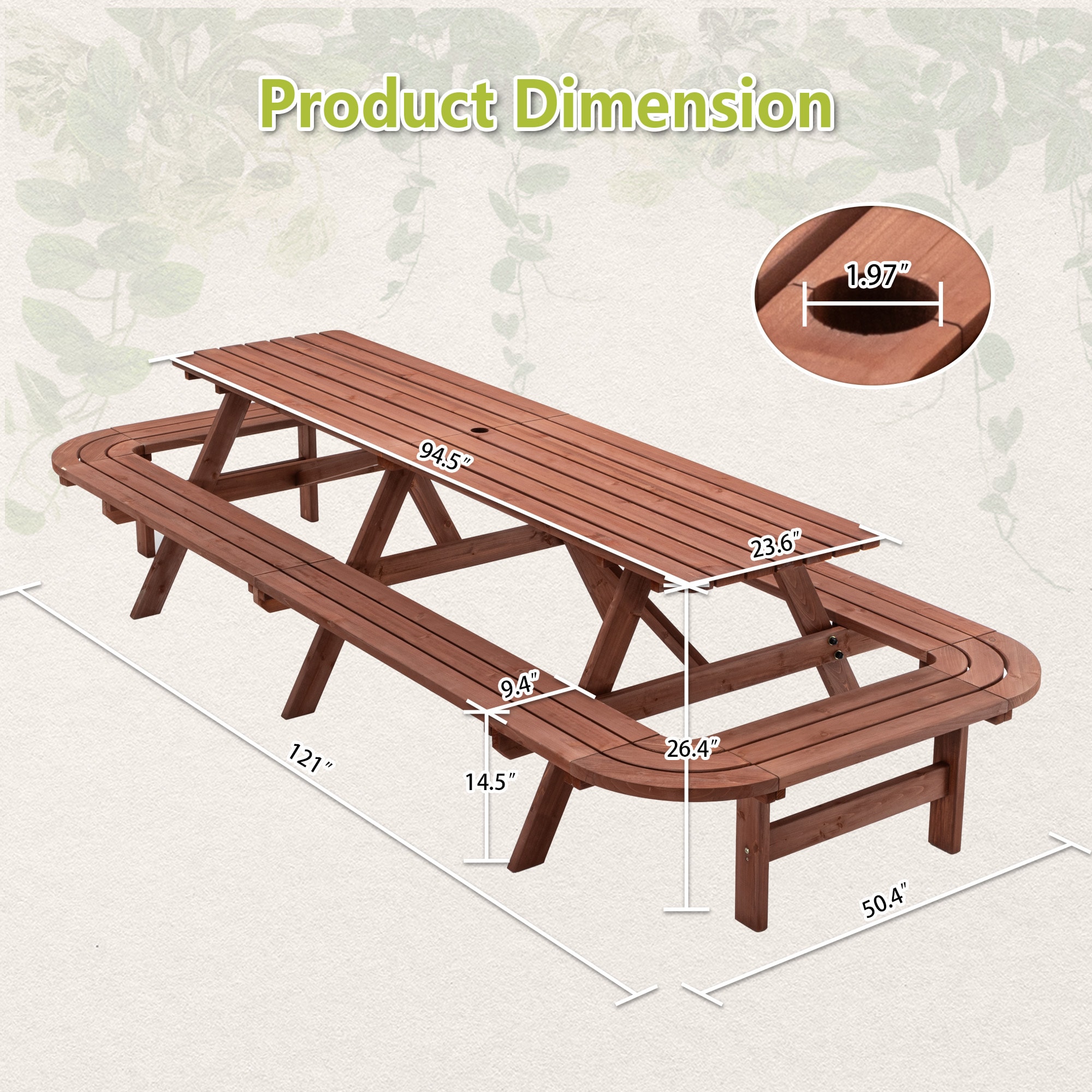 BABOOM BOM-1204AAB-OR Picnic-Tables - View #6