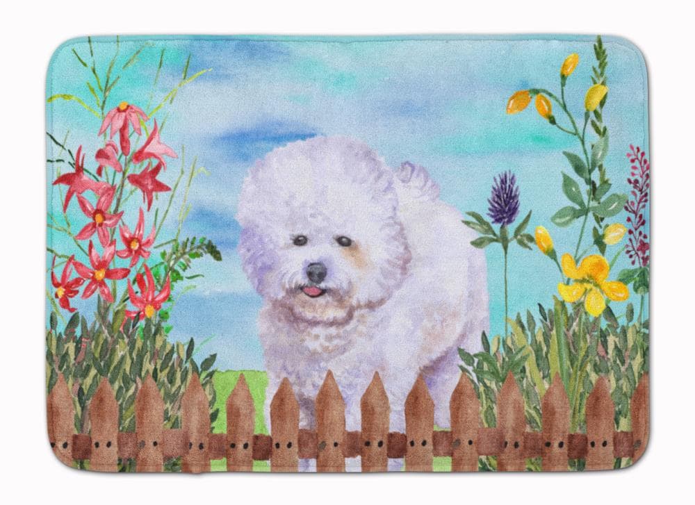 Caroline's Treasures CK1210RUG Springtime Dog 27-in x 19-in Multiple Colors/Finishes Microfiber Memory Foam Bath Mat