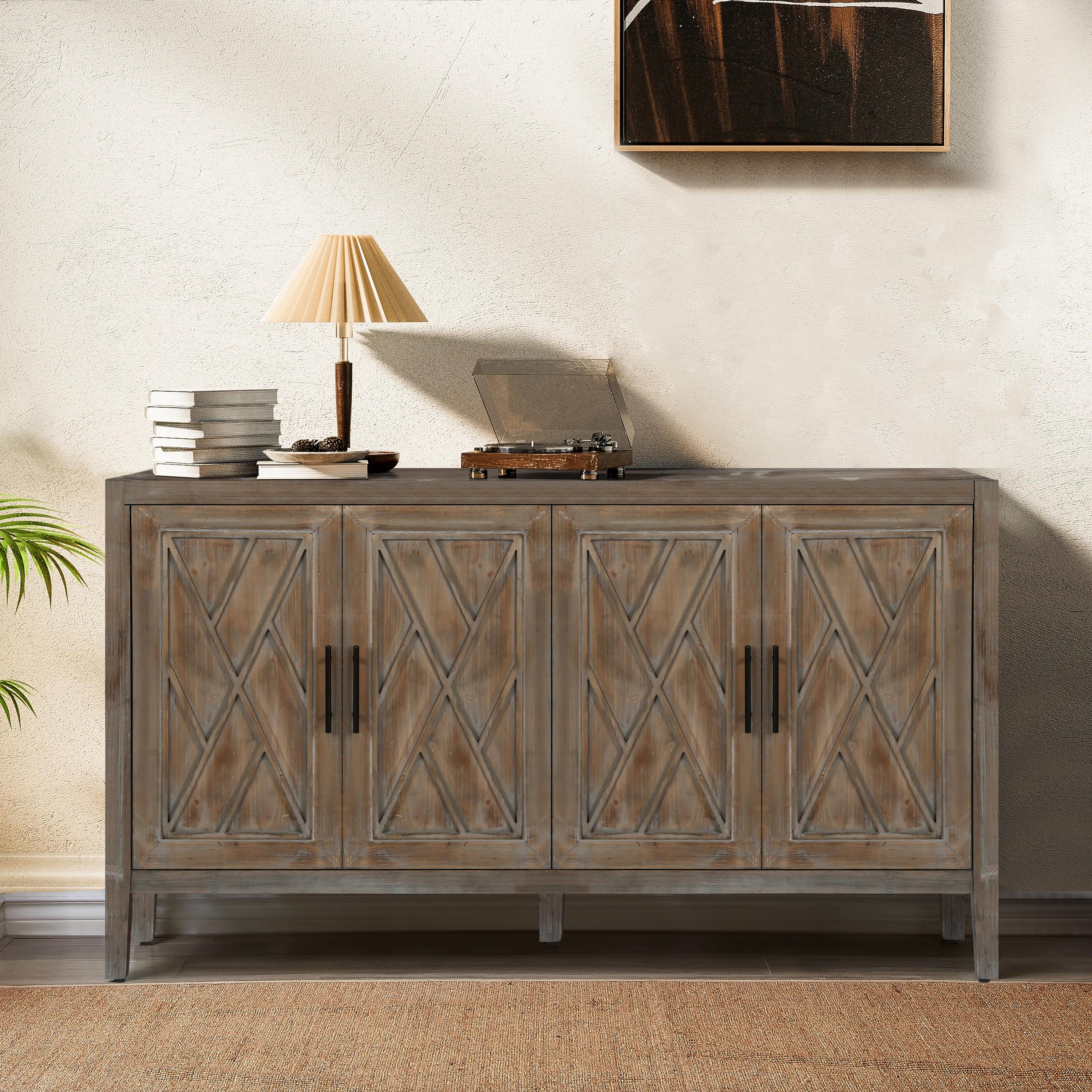 Bayfeve BF-121947-IN Wood Sideboard Rustic Antique Brown Fir Sideboard
