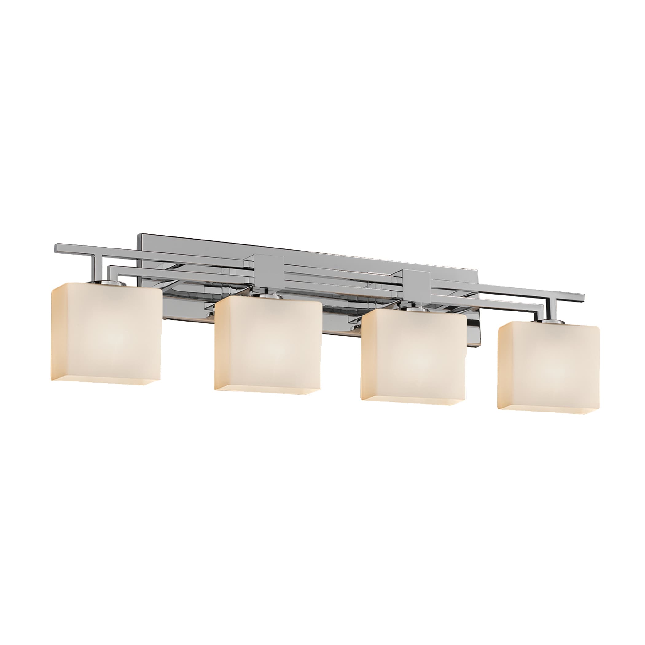 Justice Design Group FSN-8704-55-OP-CR-LD Fusion 36-in 4-Light Polished Chrome LED Glam Vanity Light