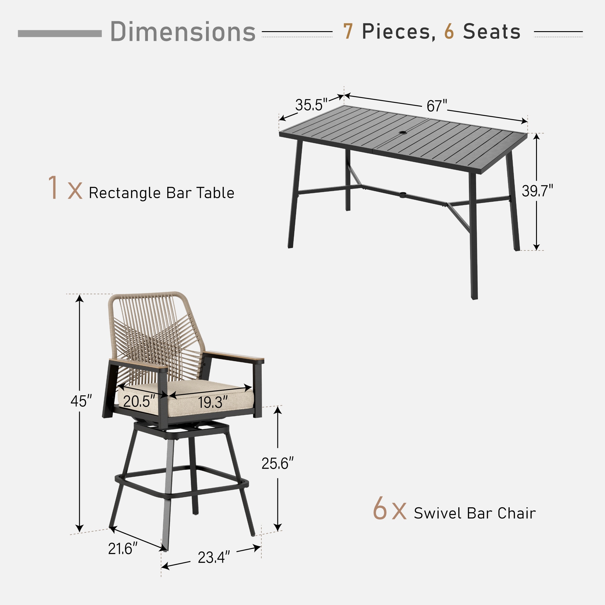 Sunshine Valley S7-3801-080 Patio-Dining-Sets - View #2