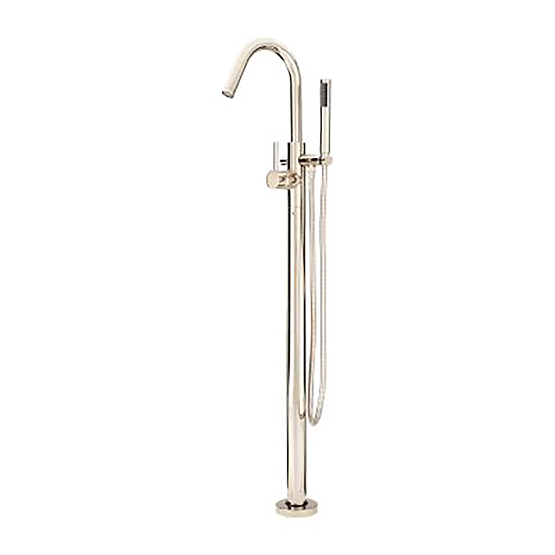 Pfister LG6-1MFD Modern Polished Nickel 1-handle Freestanding High-arc Bathtub Faucet with Hand Shower