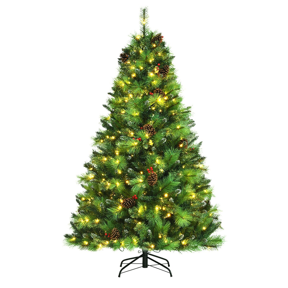 WELLFOR CM-HJY-23528US 6-Feet Pre-lit Artificial Christmas Tree with White LED Lights