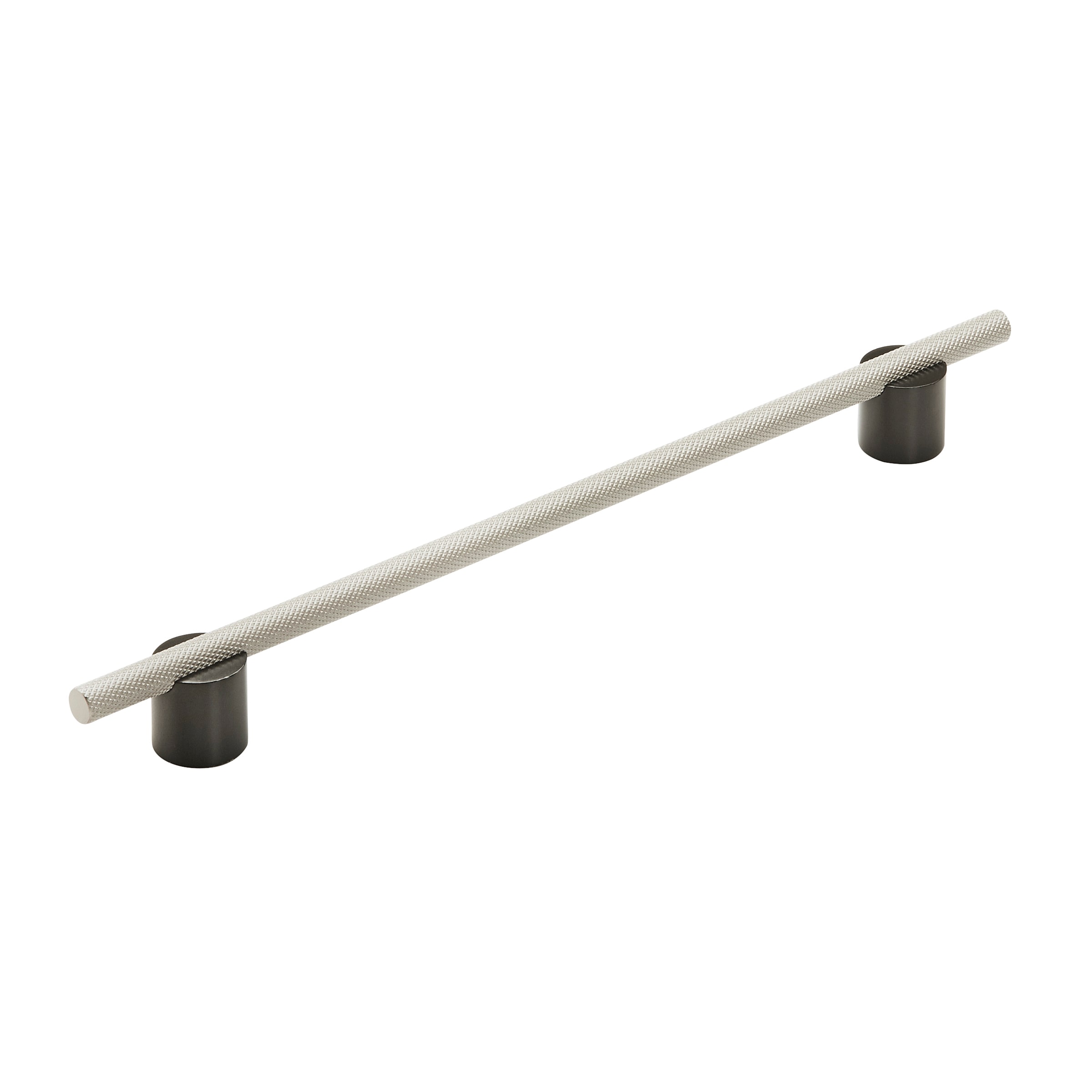 Amerock BP7414256MBSC Transcendent 10-1/16-in , 256mm Center to Center Matte Black/Silver Champagne Cylindrical Bar