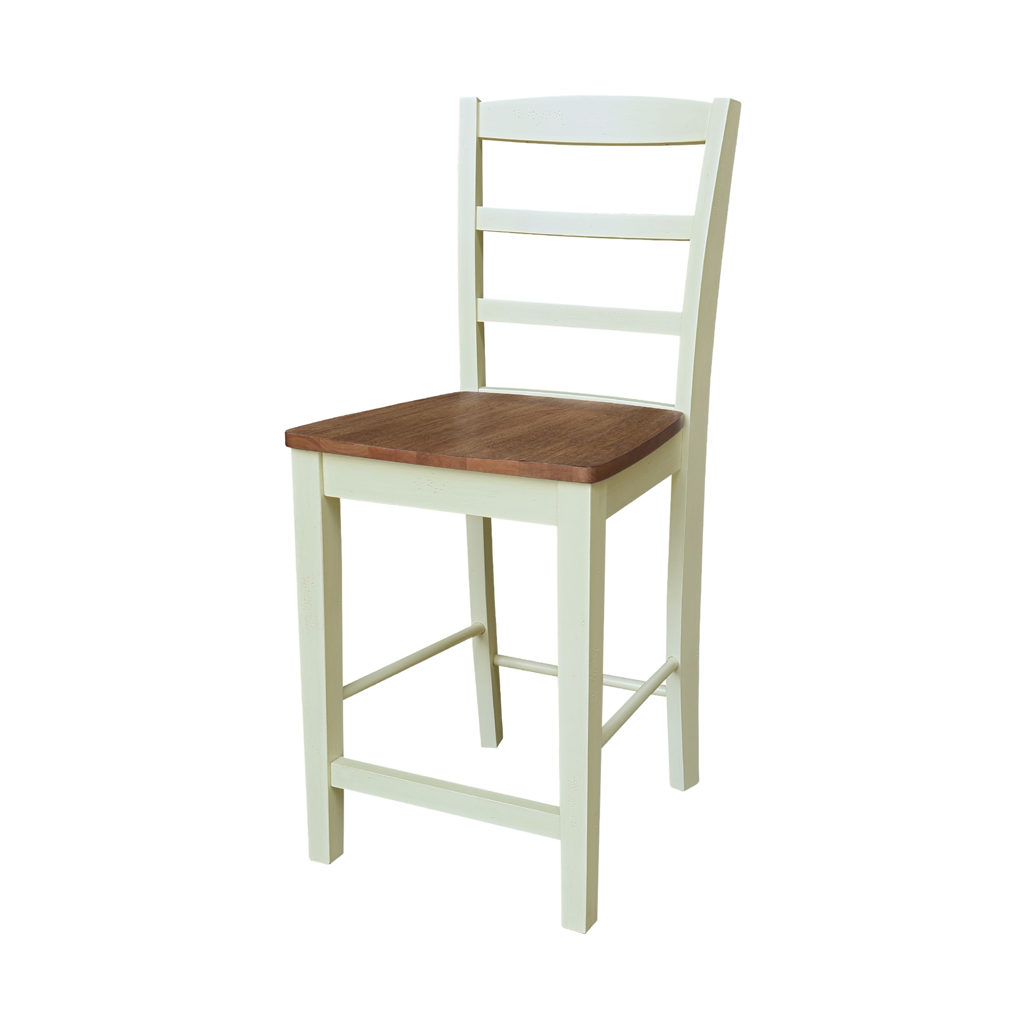 International Concepts S79-402 Hickory/Shell 24-in H Counter height (24-in to 27-in) Contoured Seat Wood Back Bar Stool Back