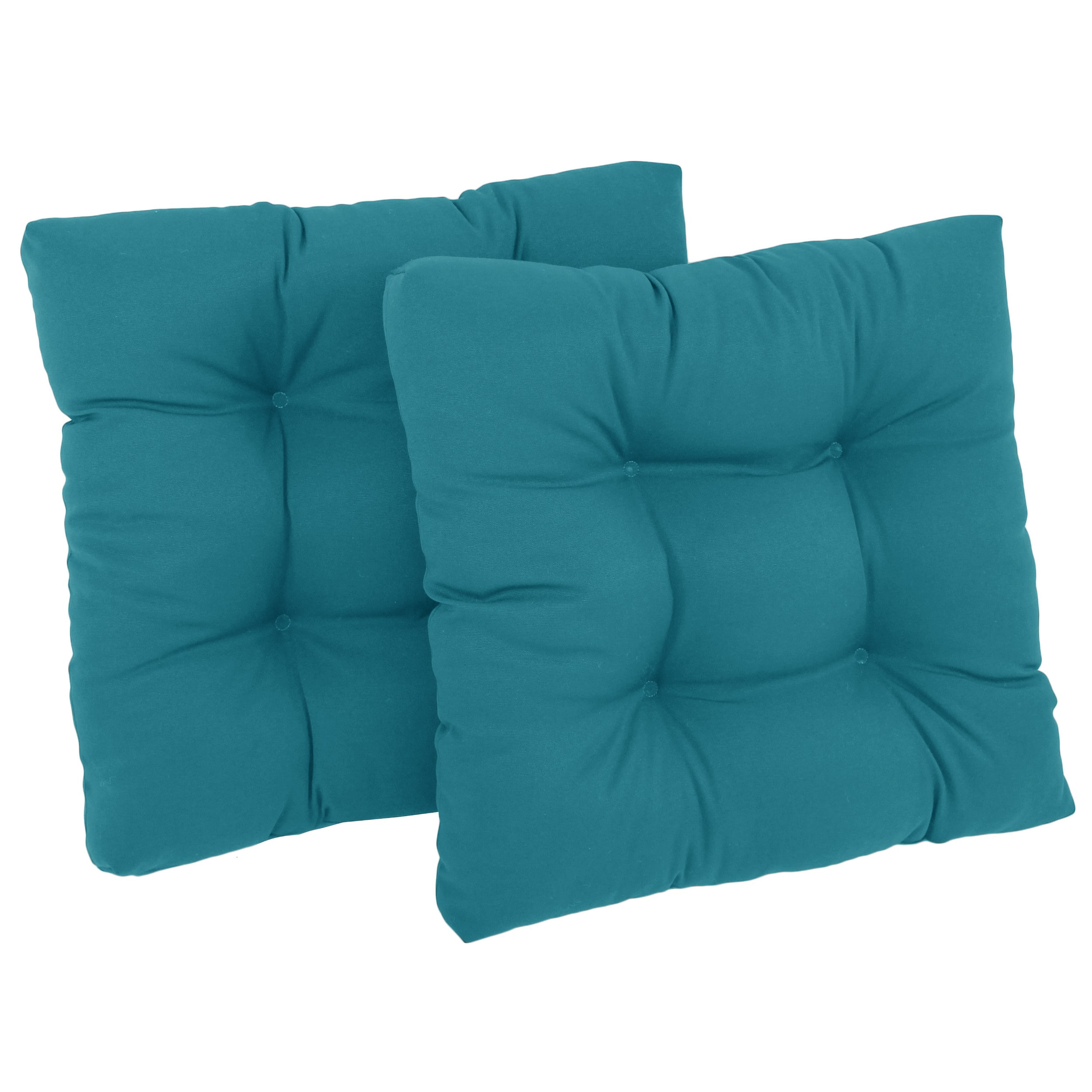 Blazing Needles 94005-2CH-TW-AB Aqua Blue Solid Chair Cushion