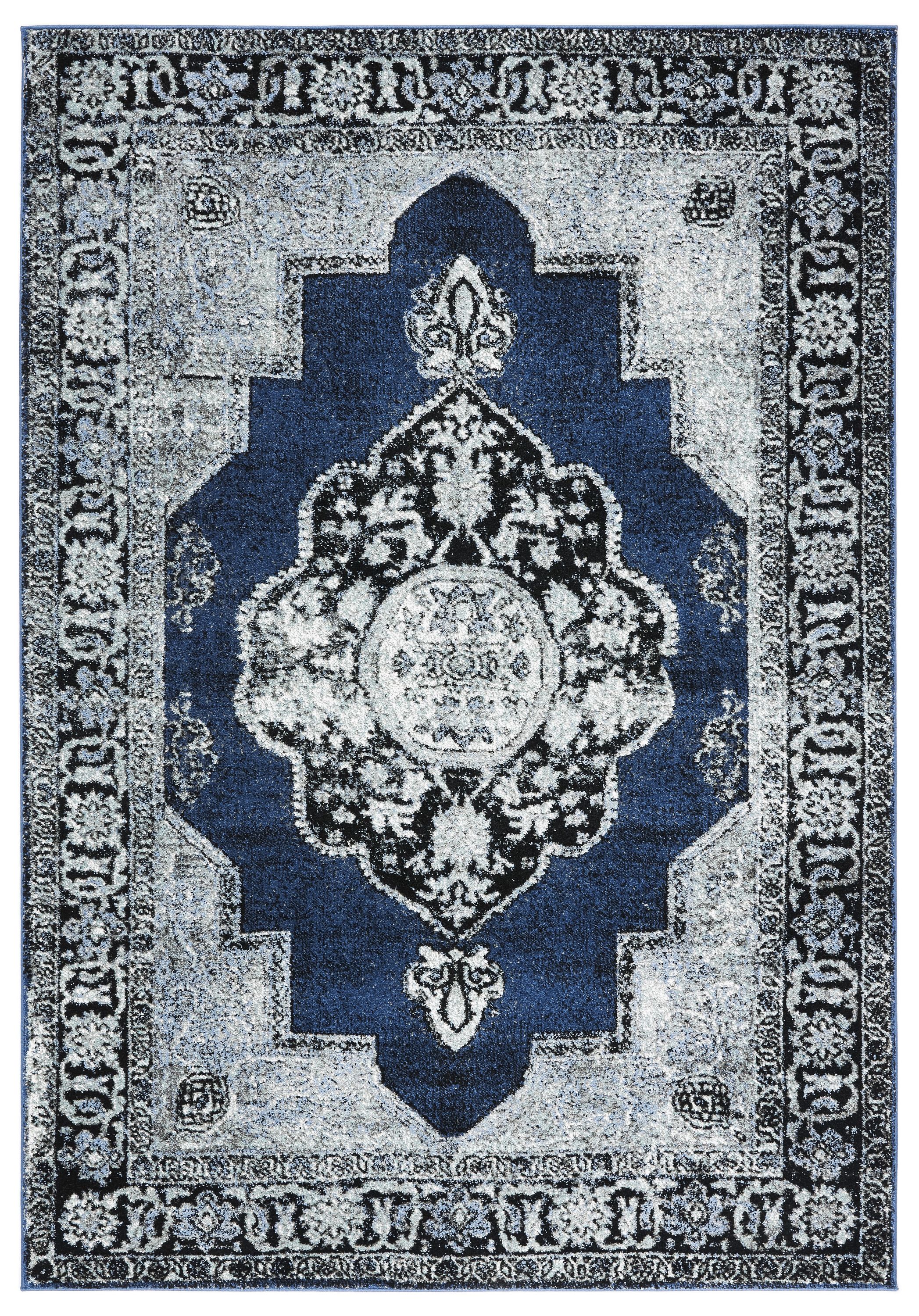 Safavieh VTH219M-6 Vintage Hamadan Tabriz 7 x 9 (ft) Loomed Polypropylene Blue/Gray Rectangular Indoor Floral/Botanical Global Area rug
