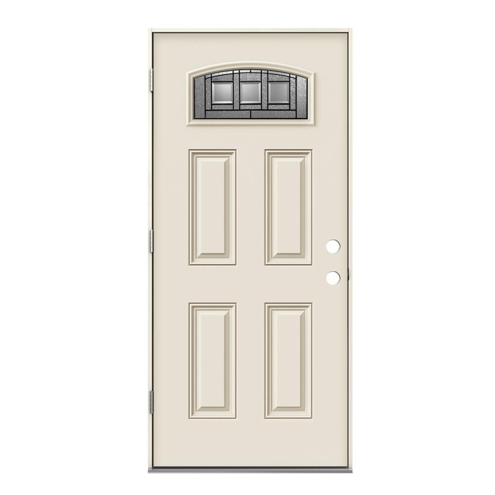 Jeld Wen Craftsman 36 In X 80 In Fiberglass 14 Lite Right Hand Outswing Primed Prehung Single