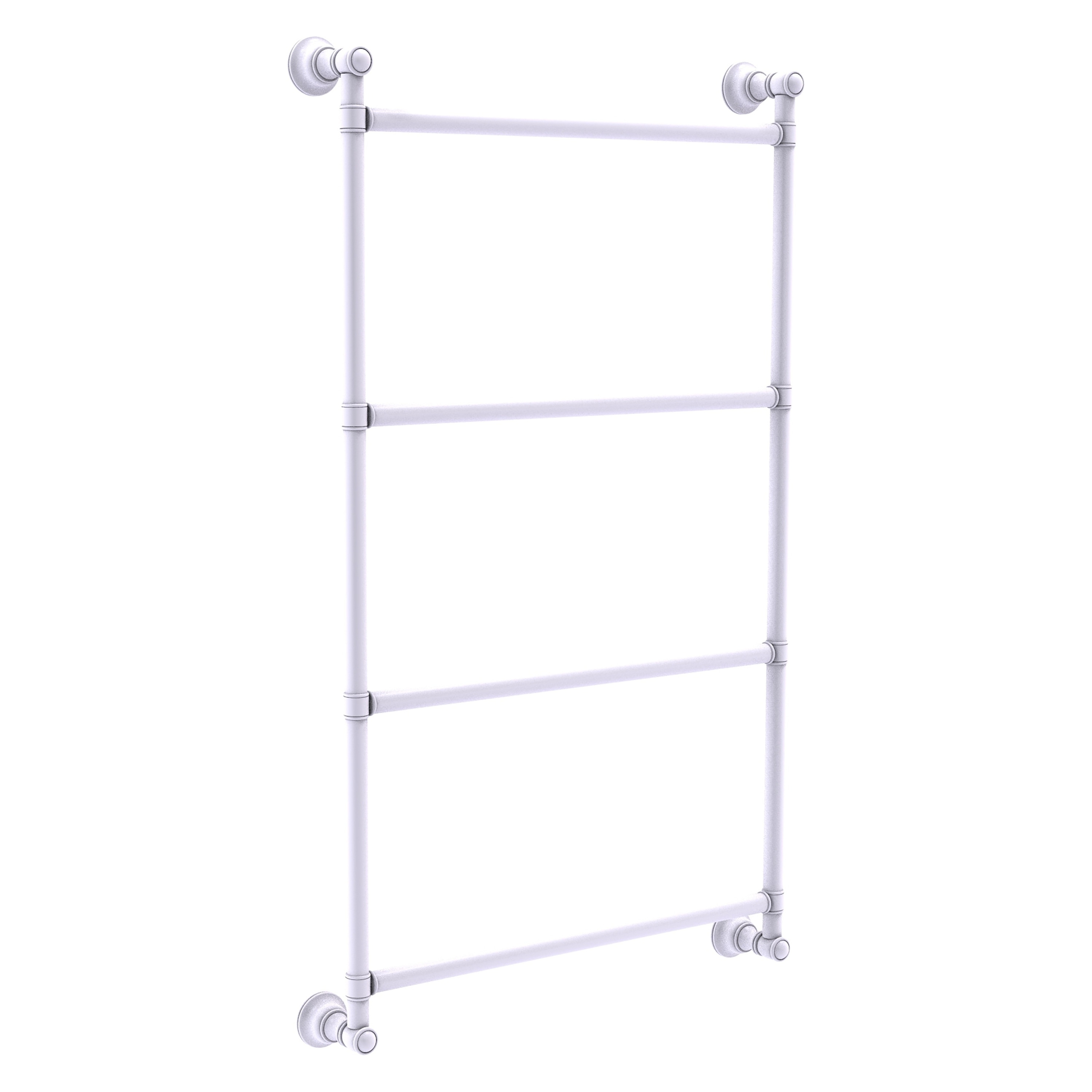 Allied Brass CL-28-30-WHM Carolina 30-in double Matte White Wall mount 4-tier Towel Bar