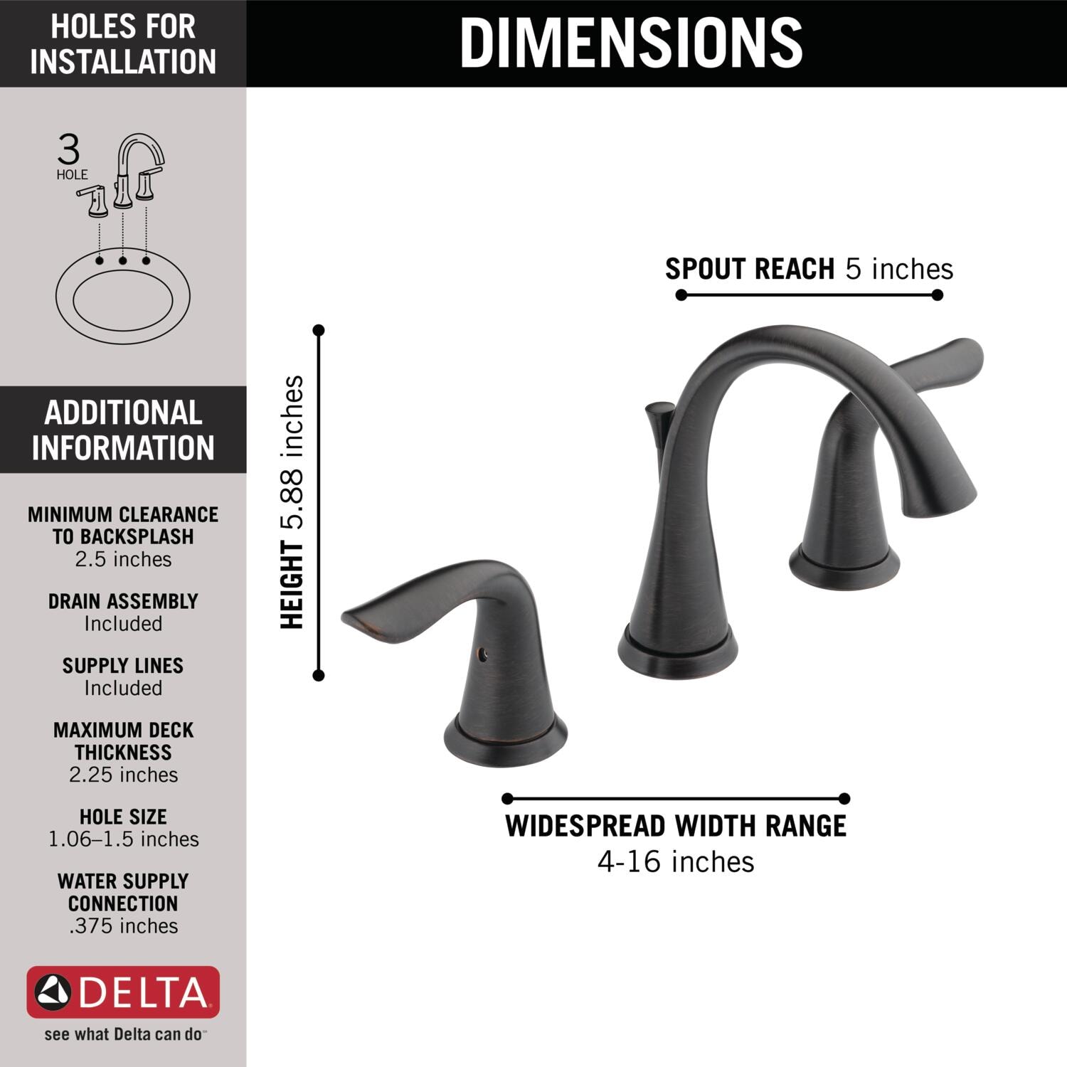 Delta Lahara Champagne Bronze Widespread 2-handle WaterSense Bathroom Sink  Faucet with Drain (5.875-in)