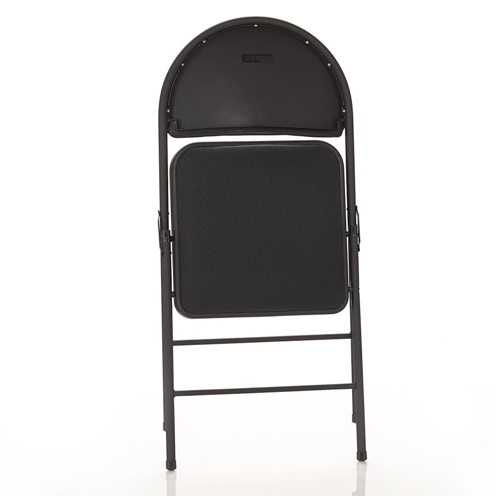 Cosco 4-Pack Black Fabric Padded Standard Folding Chair with Padded ...