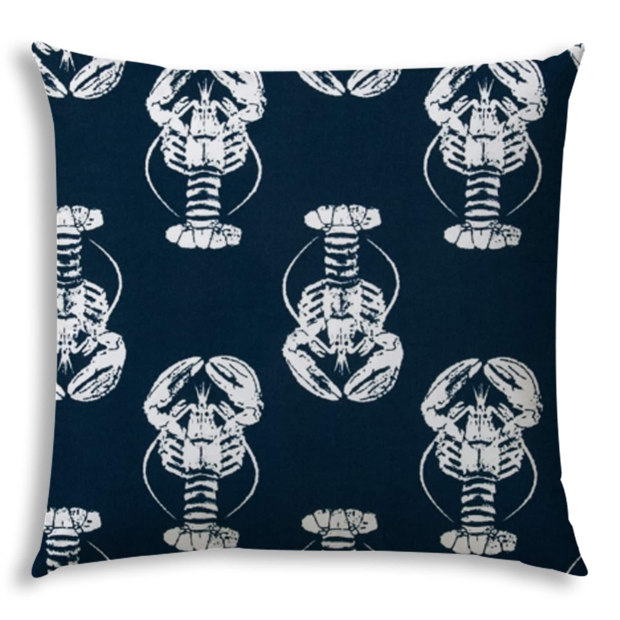 Joita JOJZ3281120C 19-1/2-in x 19-1/2-in Navy. White Indoor Decorative Pillow