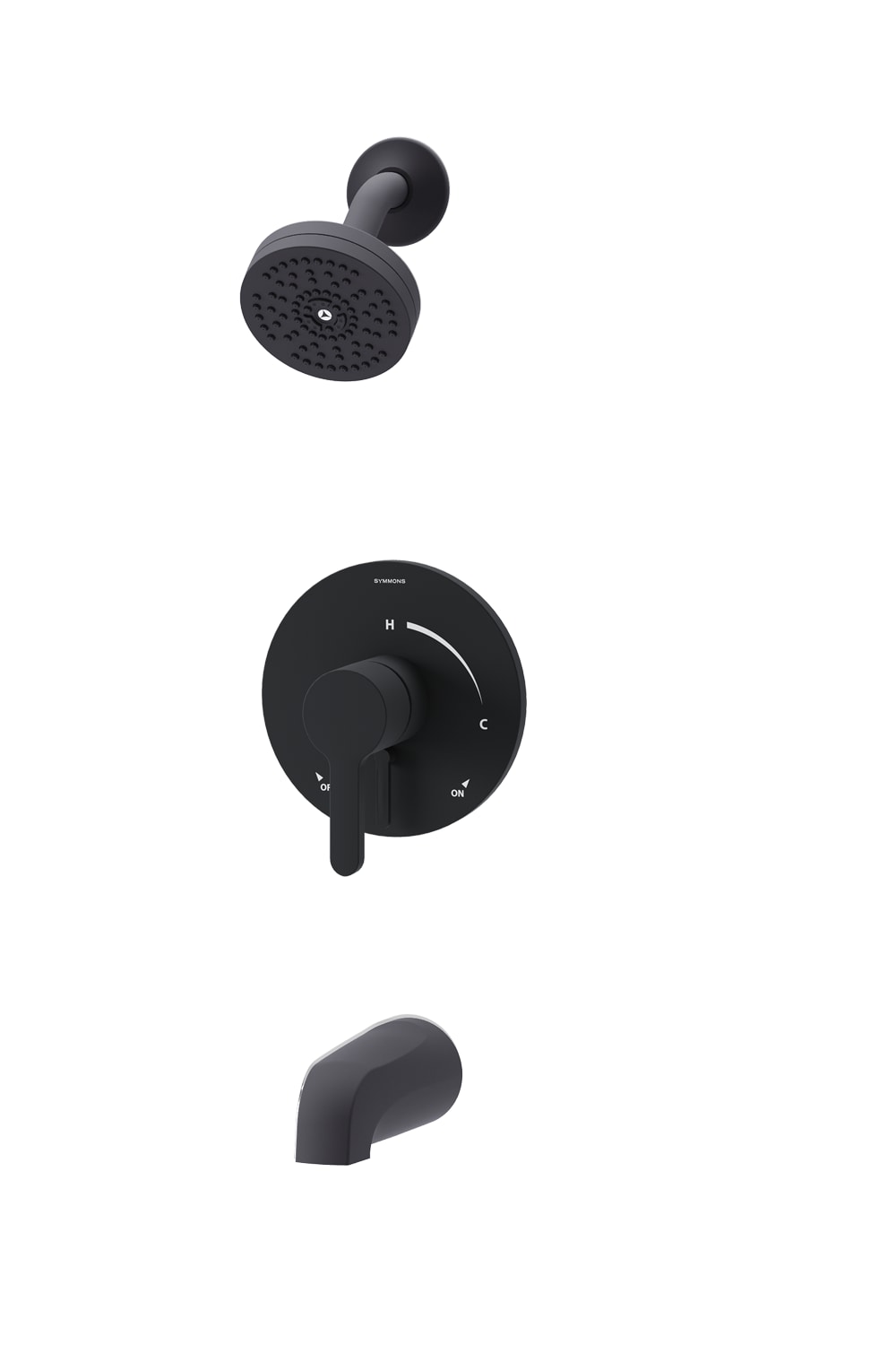 Symmons Solarity Matte Black 1-handle Single function 3.94-in Round Bathtub and shower Faucet (Valve Not Included) #S3392MB15TRM