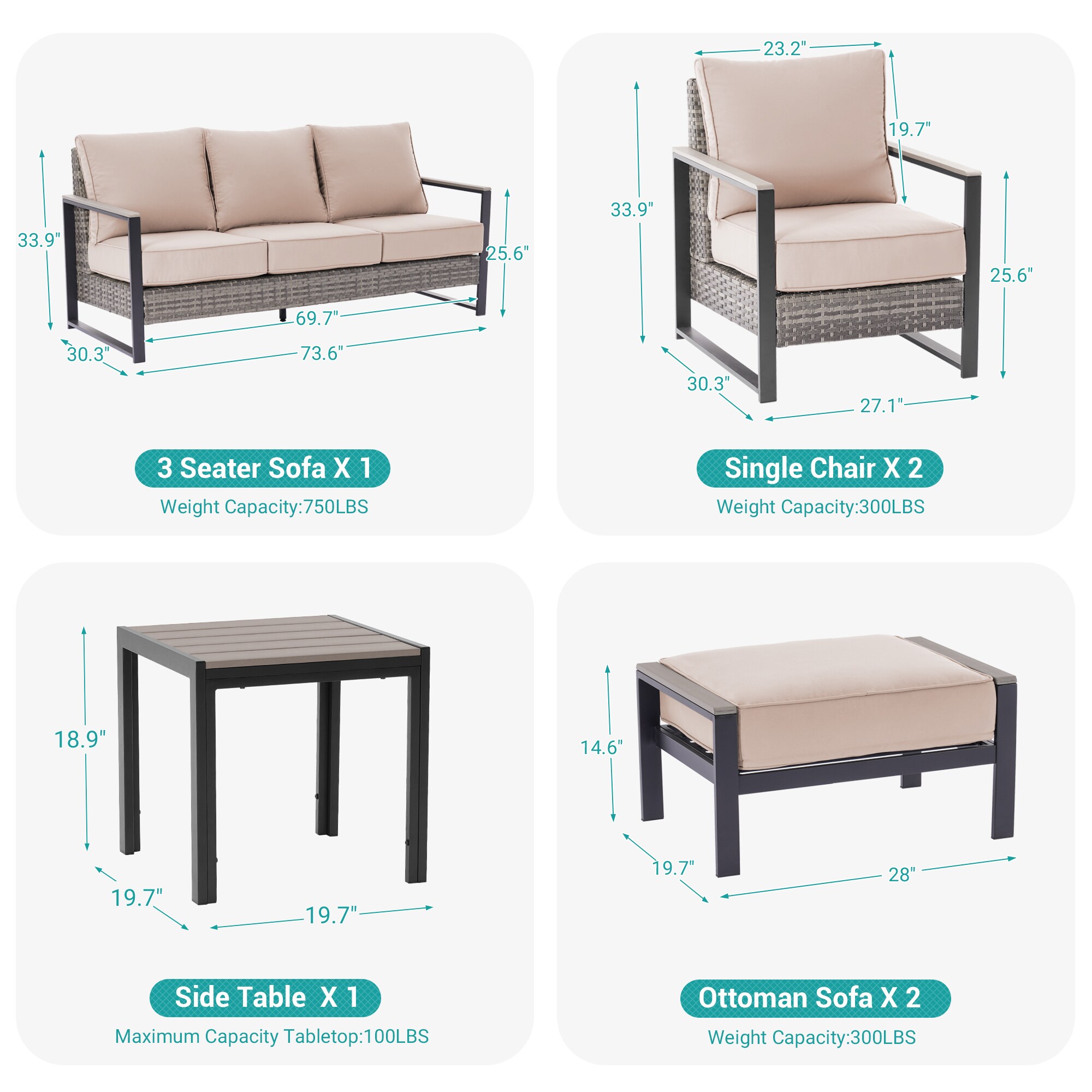 ACEGOSES LW-148HSD-T7 Patio-Conversation-Sets - View #3