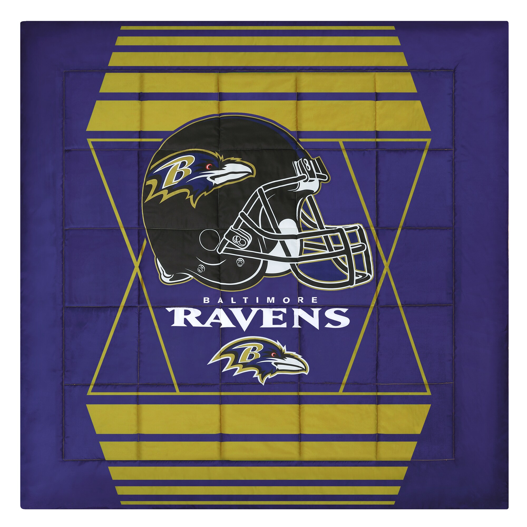 Baltimore Ravens flag, NFL, violet white metal background