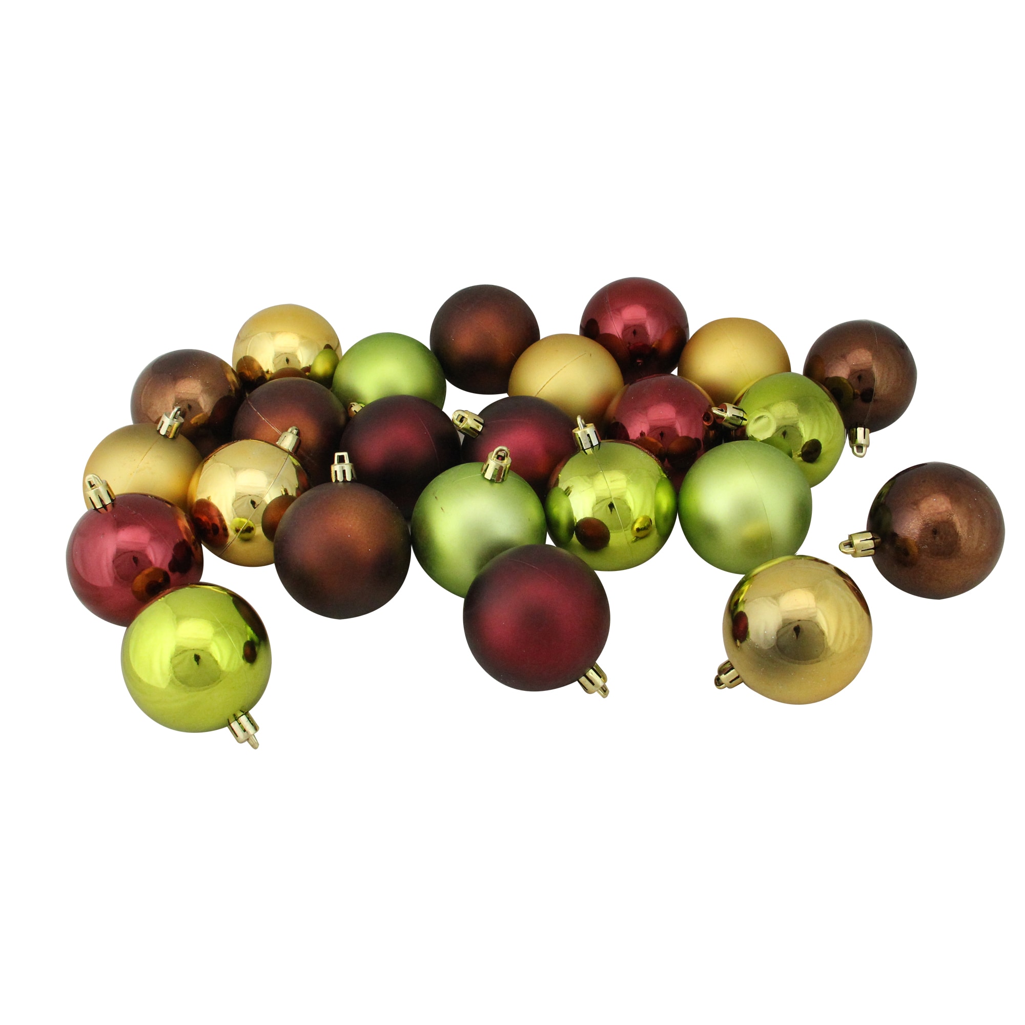 Northlight 31754934 24 -Pack Multiple colors/finishes Ball Standard Indoor Ornament set Shatterproof