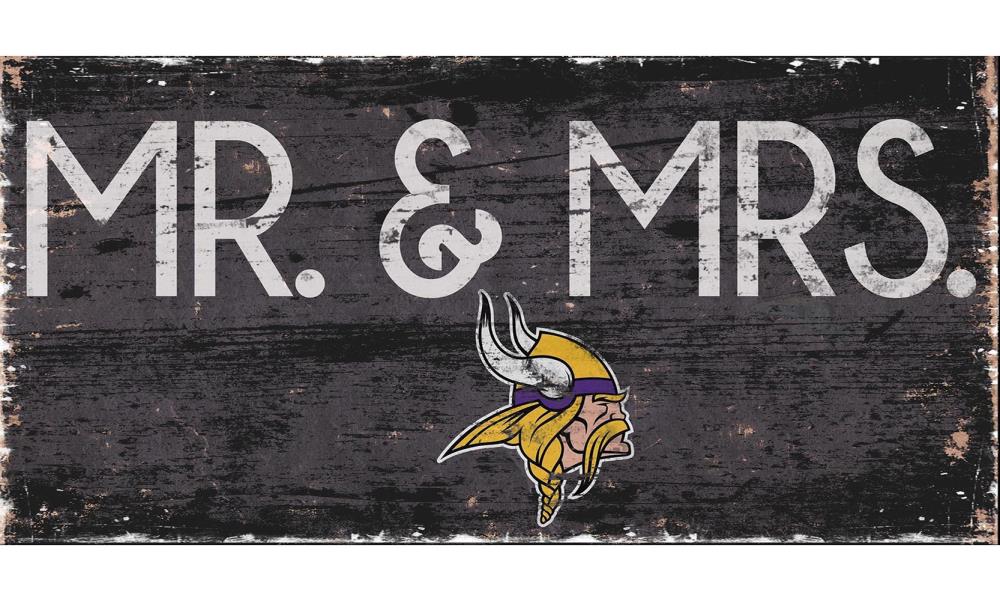 NFL Minnesota Vikings Fan Creations Distressed Wood Logo 11x19 Sign - Gray