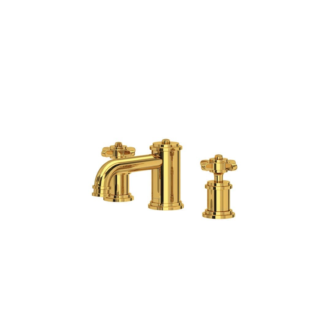 Rohl - Armstrong Widespread Lavatory Faucet With Low Spout in Unlacquered Brass