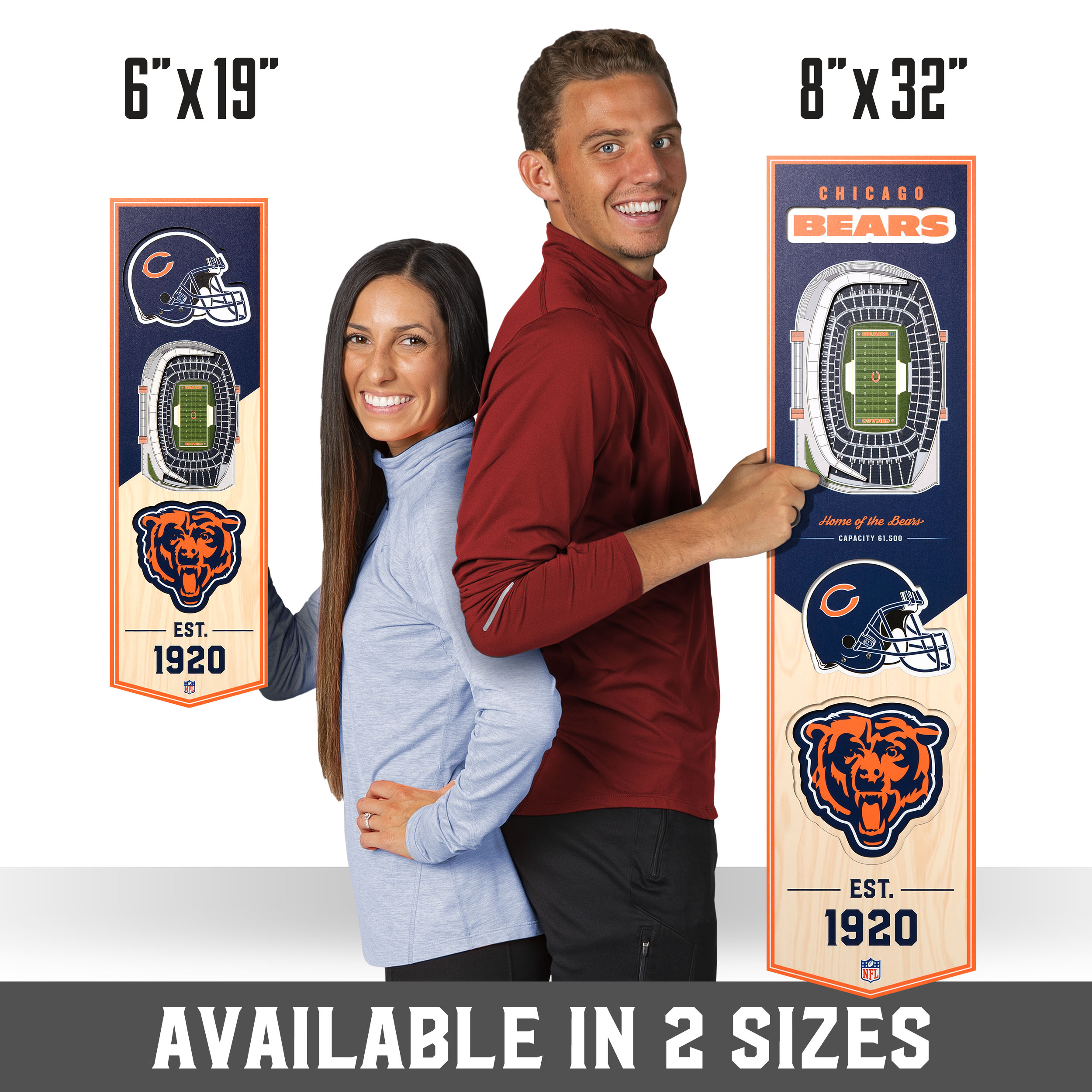 StadiumViews Chicago Bears Youthefan Team Colors Floater Frame 19-in H x  6-in W Sports 3D Art in the Wall Art department at