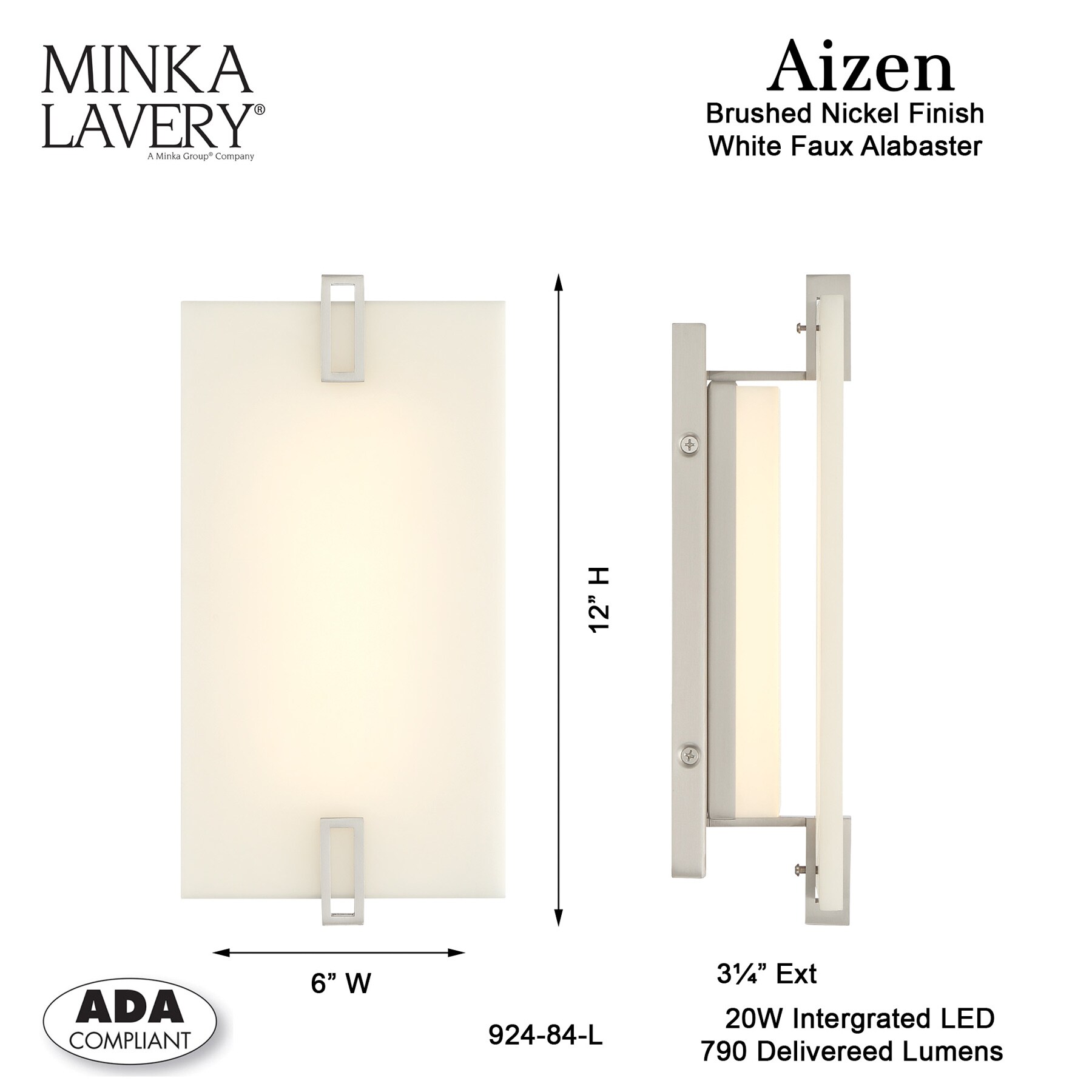 Minka Lavery Aizen 6 In W 1 Light Brushed Nickel Moderncontemporary Led Wall Sconce In The Wall