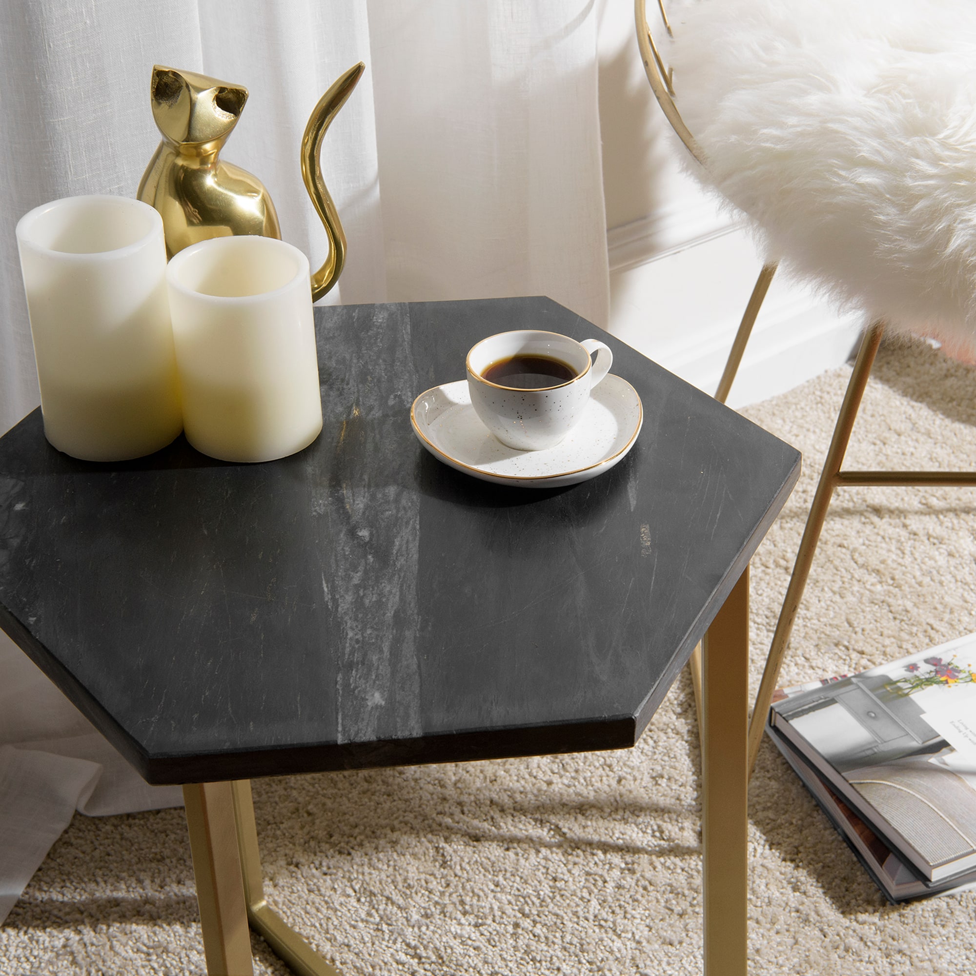 Best Home Fashion TABLE-PR08-BLACK End-Tables - View #3