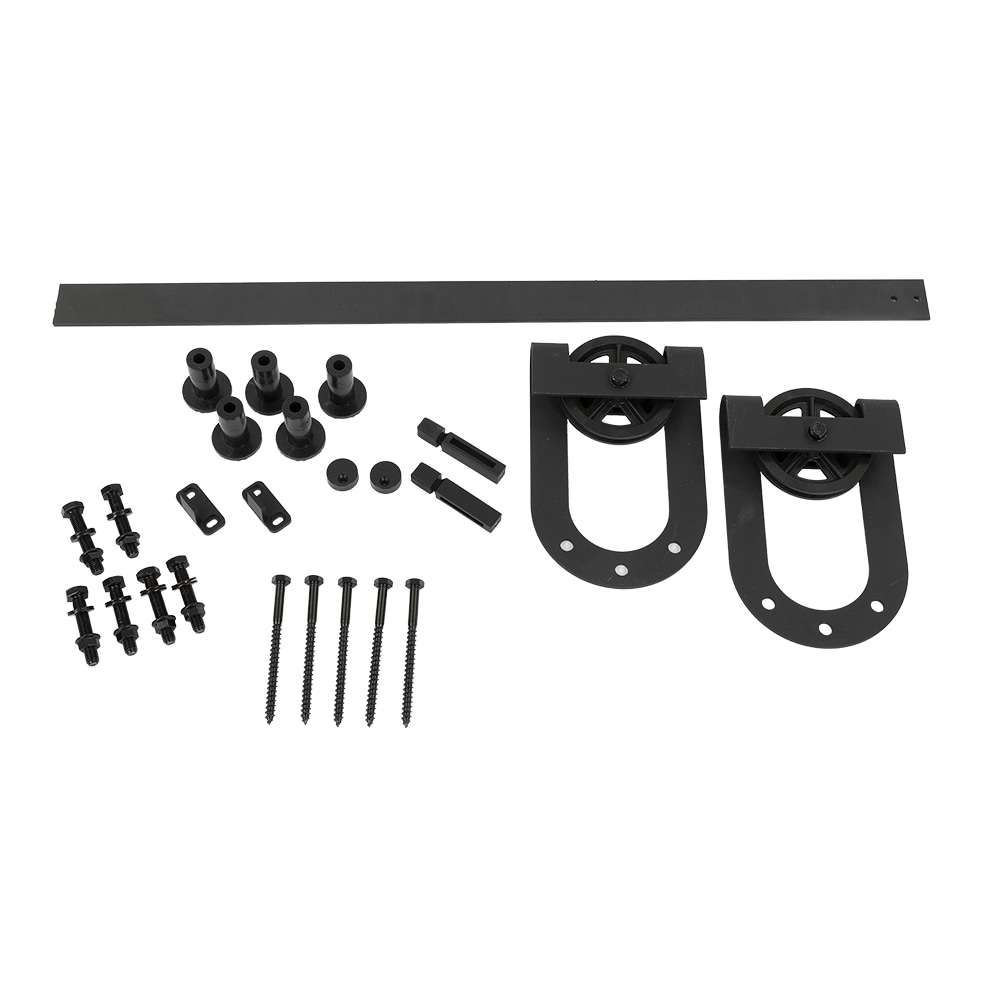 RELIABILT BD182-07800-MB 78-3/4-in Matte Black Indoor Horseshoe Single Barn door hardware kit