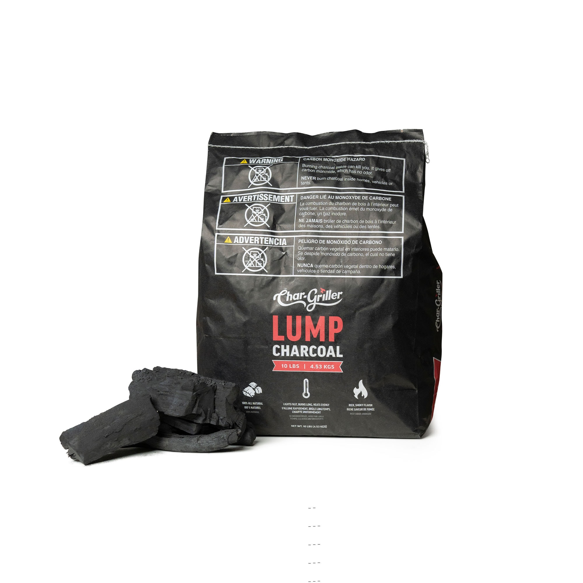Char-Griller CG30202725 10 Pound(s) Clean smoke infused Lump charcoal