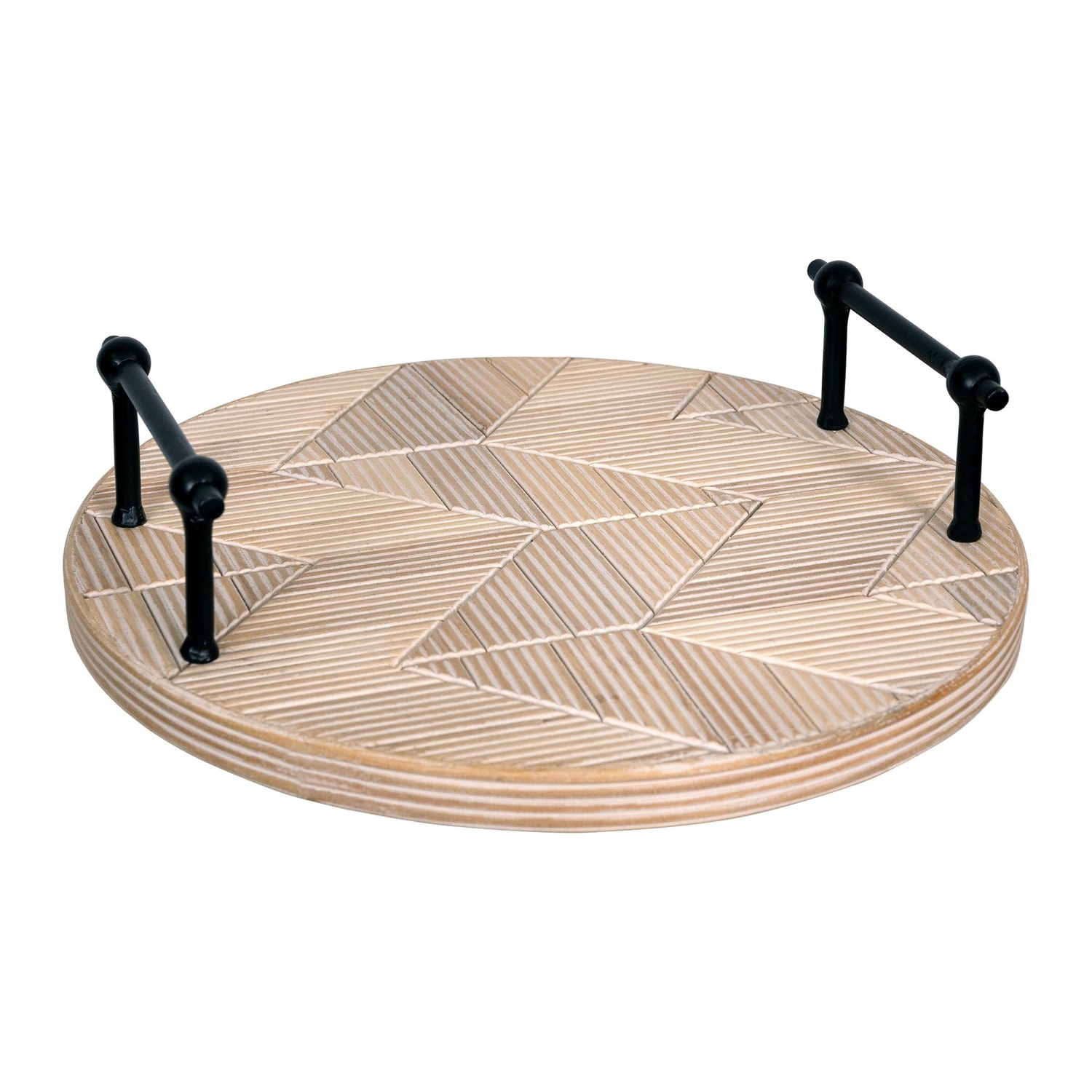 HomeRoots 4000402608 12-in x 12-in Multi Round Serving Tray