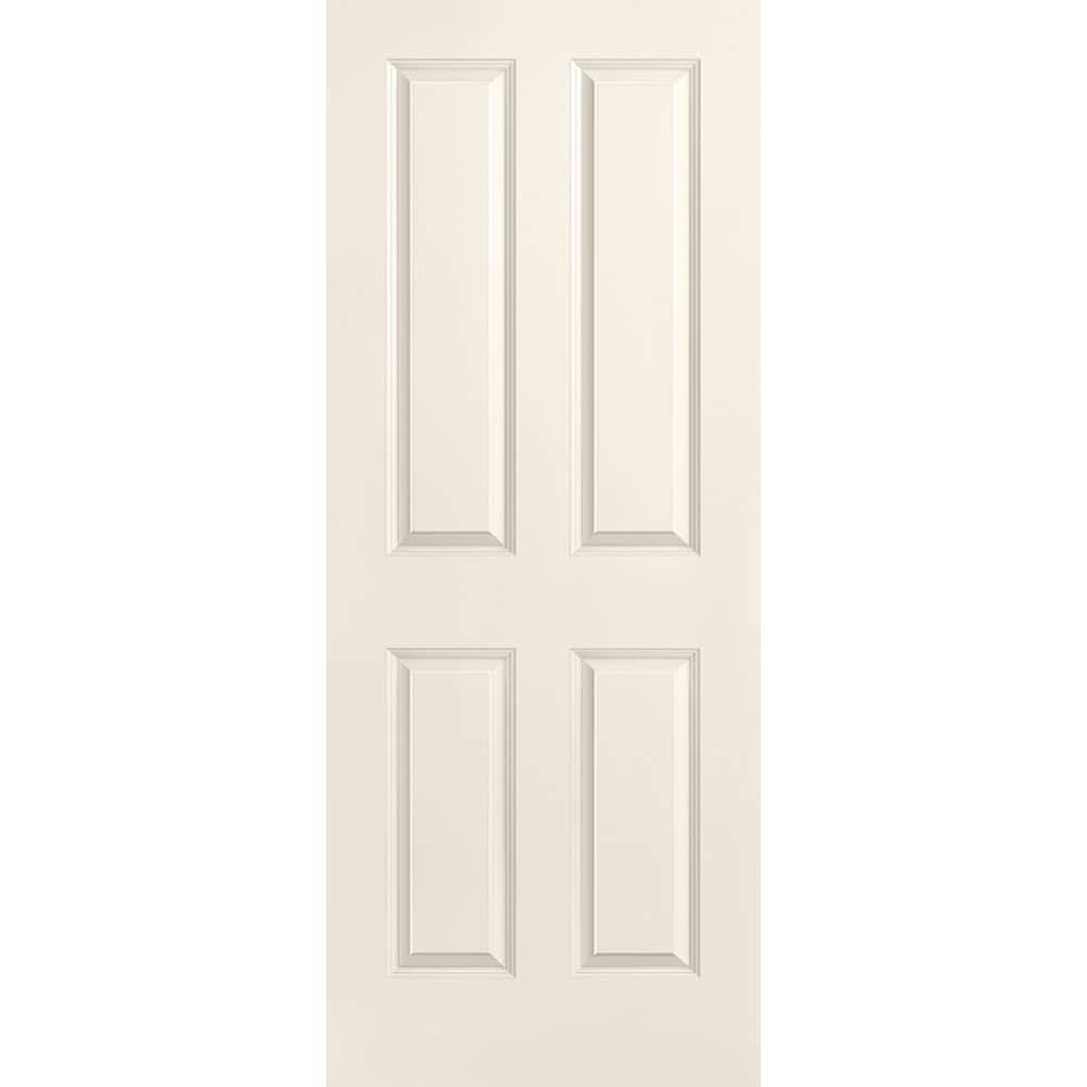 Masonite 1316411 Traditional 32-in x 80-in Moonglow 4 panel square Smooth Solid core Prefinished Molded composite Slab Door