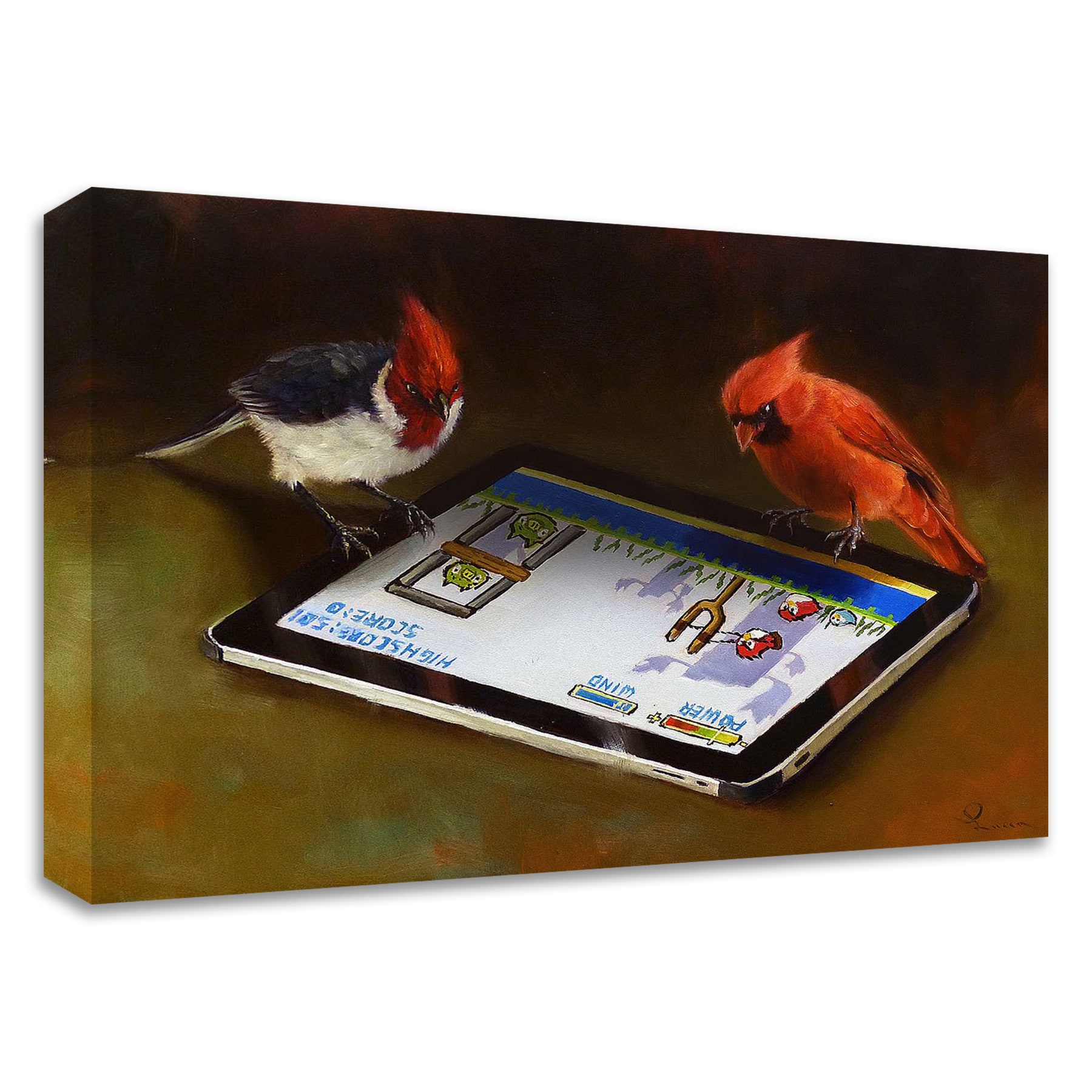 Tangletown Fine Art 8H1263DC-2418 Angry Birds Lucia Heffernan 18-in H x 24-in W Animals Print on Canvas