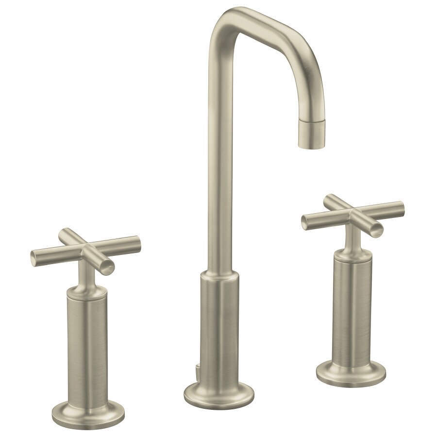 KOHLER Purist Vibrant Brushed Nickel Widespread 2-handle