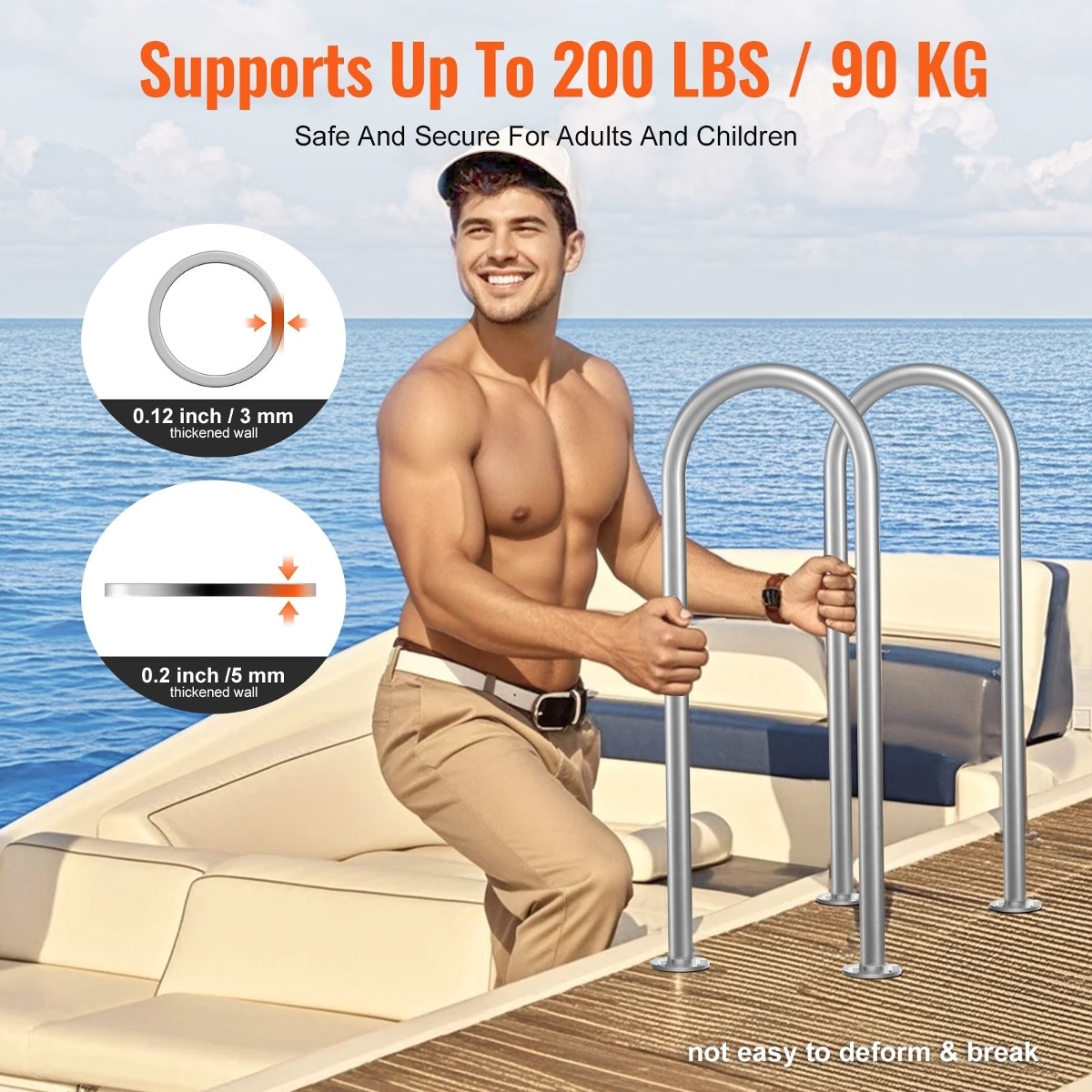 Tooliom D0102HS007T Above-Ground-Pool-Lad-Steps - View #4