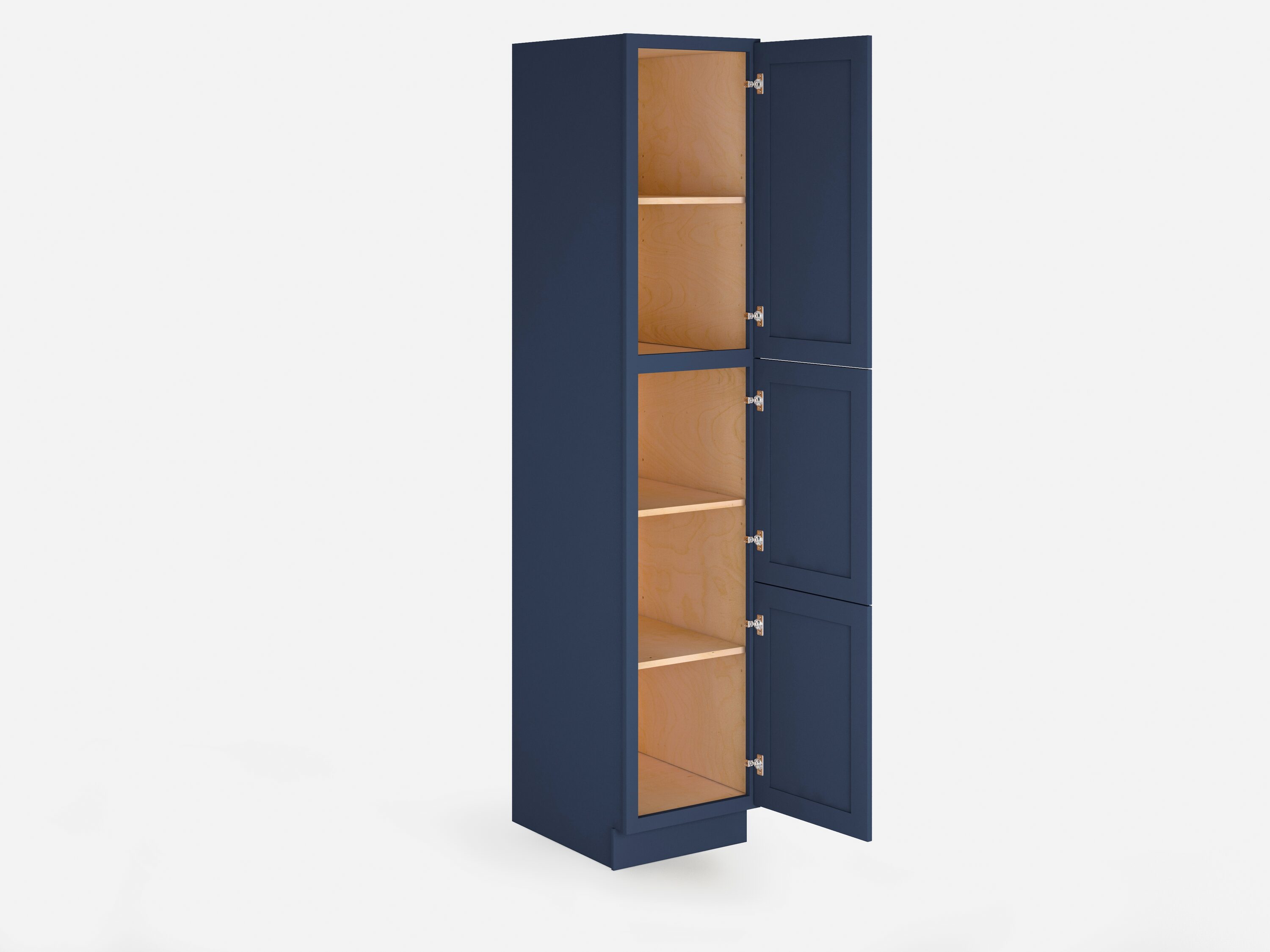 Valleywood Cabinetry 18-in W x 96-in H x 24-in D Marine Blue Birch Pantry Ready To Assemble Plywood Cabinet (Flat Panel Shaker Door Style)
