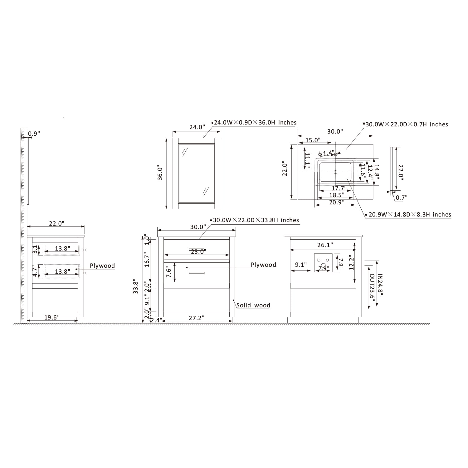 Altair 532030-WH-CA Bath-Vanity-Combo - View #10