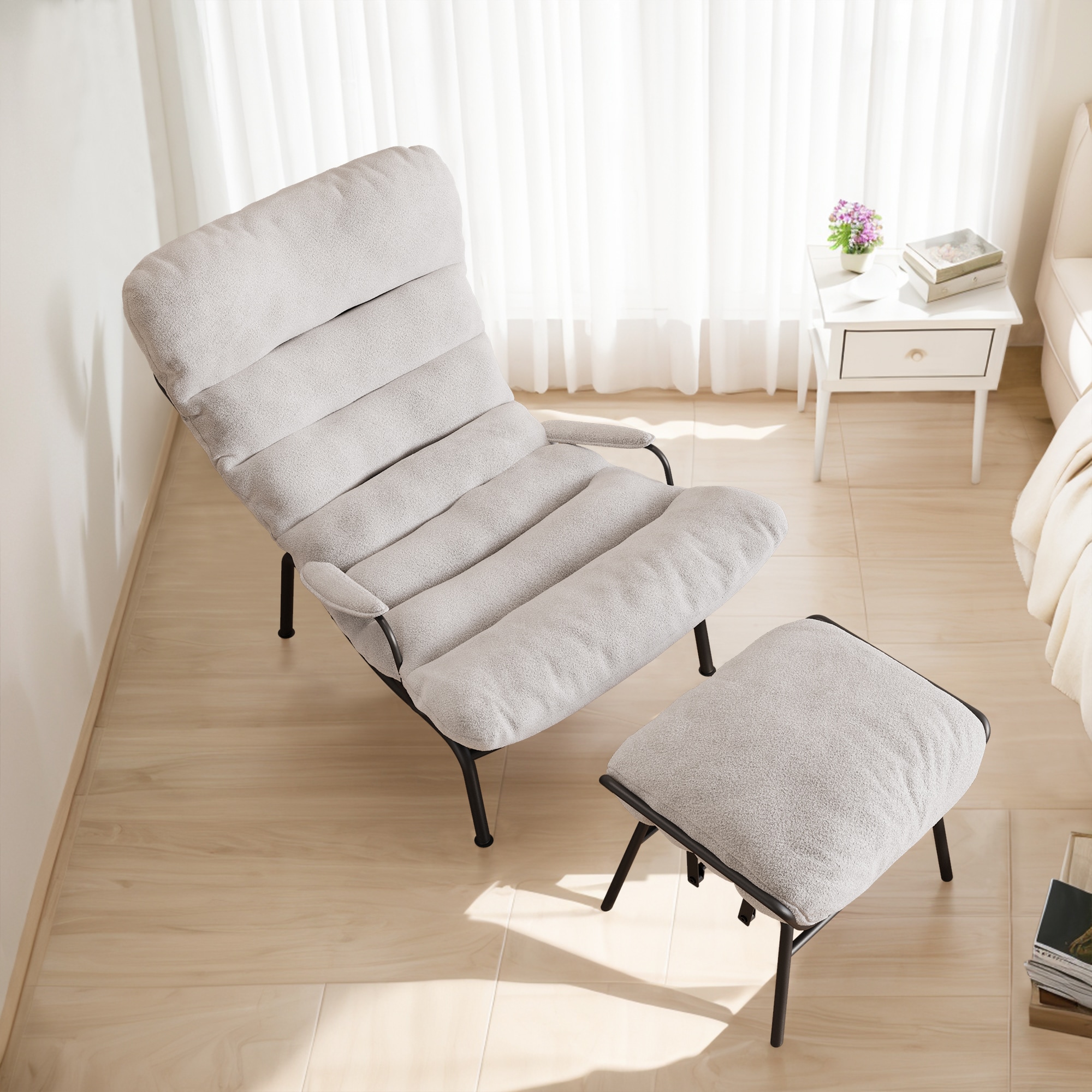 Ovios OYYDL-110 Modern White Rocking Chair