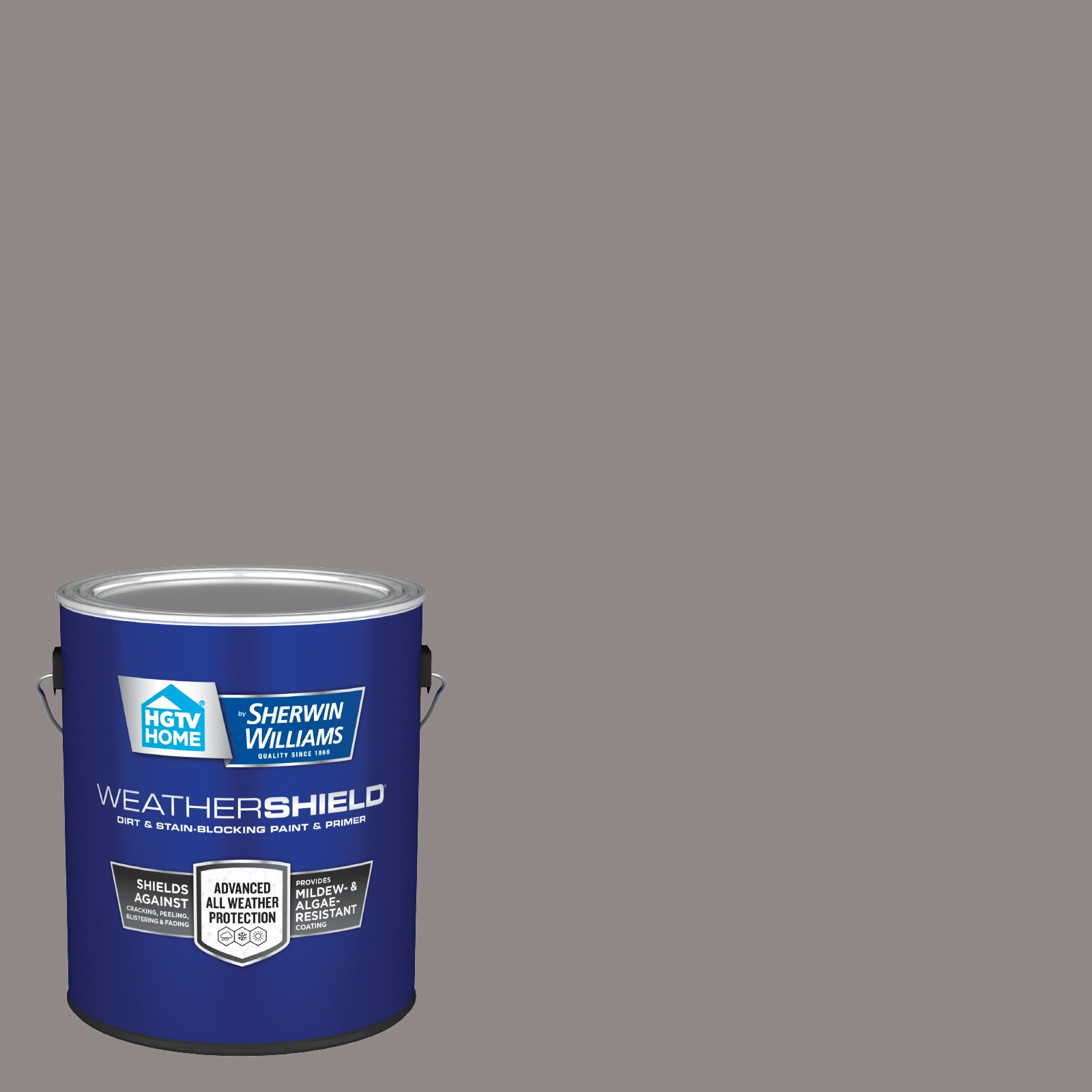 HGTV HOME by Sherwin-Williams 4002-2A-636330 Weathershield Flat Olive Gray 4002-2A Latex Exterior Paint + Primer ( 1-gallon )