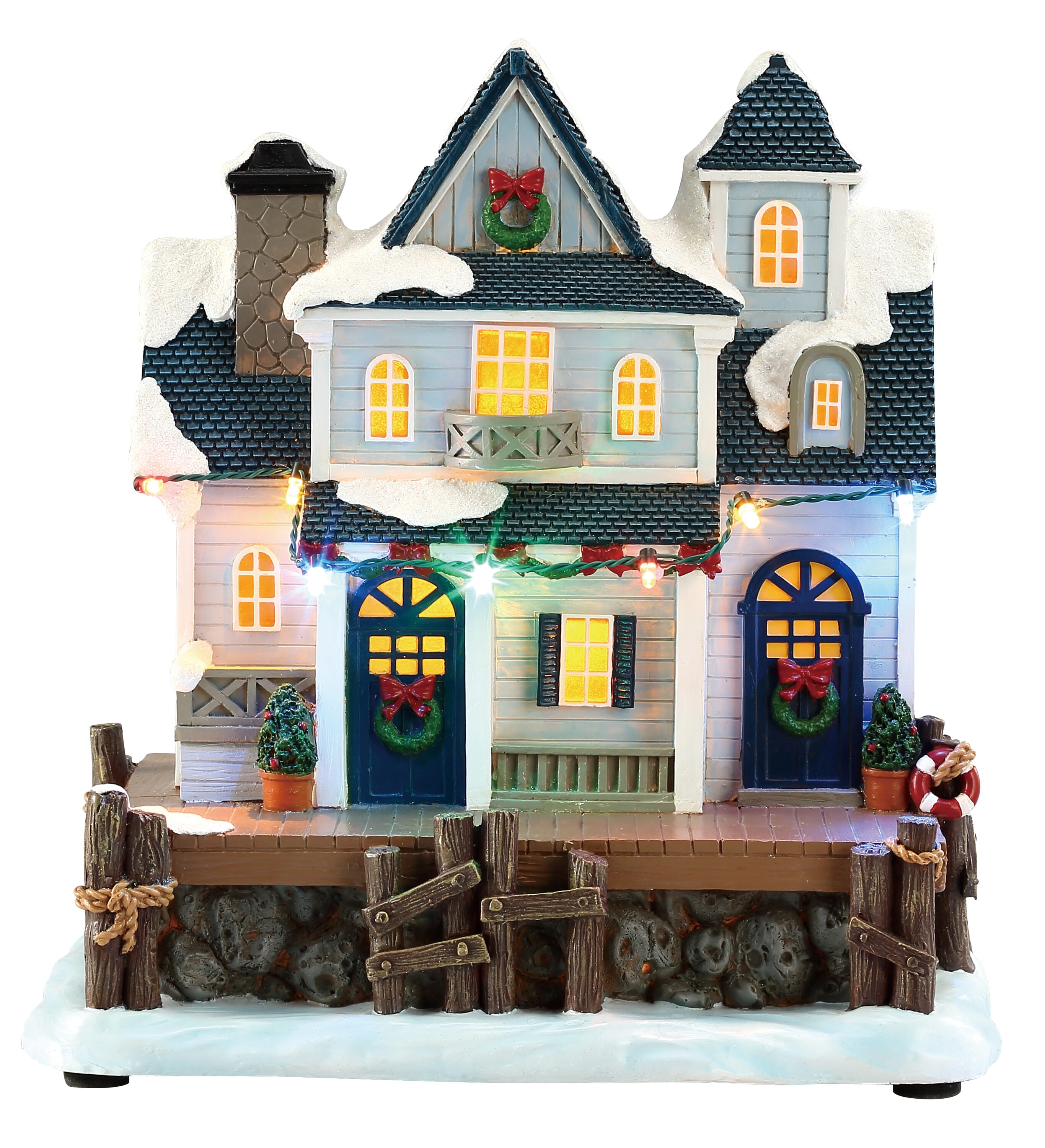 Carole Towne NM-X23031AA Olivia's Christmas By the Sea Lighted Musical Village scene