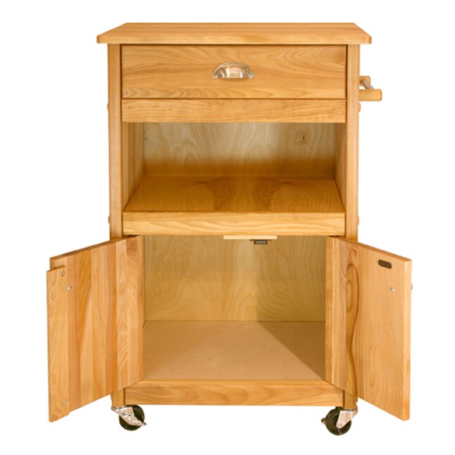 Catskill Craftsmen Brown Wood Base with Birch Butcher Block Top Kitchen Cart (22.125-in x 15.25-in x 34-in) Catskill Craftsmen Brown Wood Base with Birch Butcher Block Top Kitchen Cart (22.125-in x 15.25-in x 34-in)