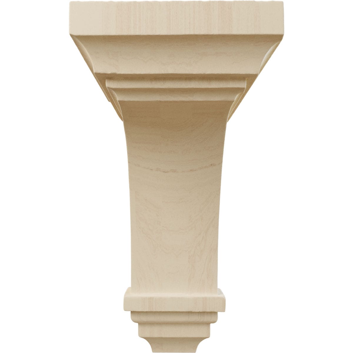 Small Jefferson Hand-Carved Rubberwood Corbel, 4" x 8"