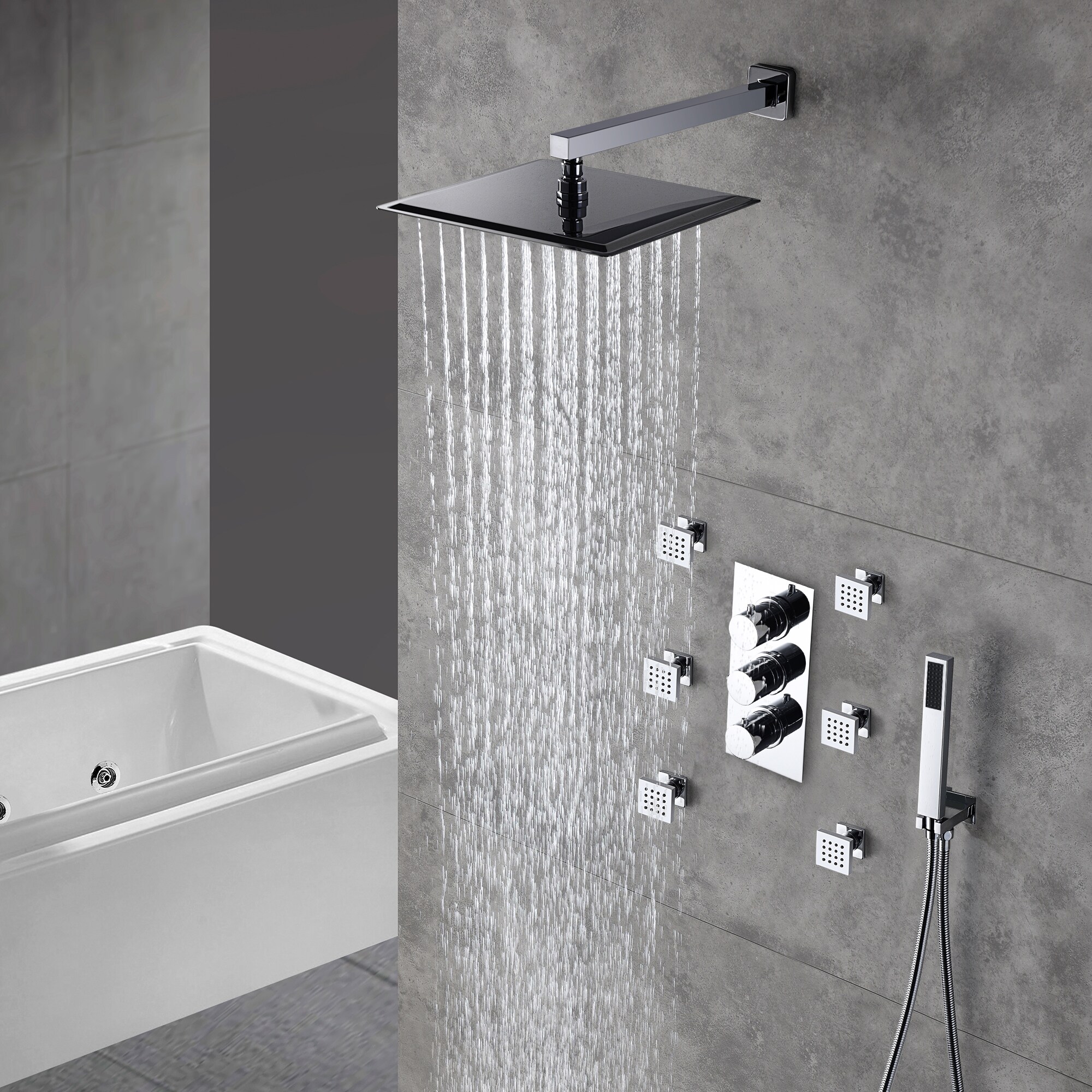 CASAINC M6001-A-12-CP Showerhead-Bar-Panels - View #3