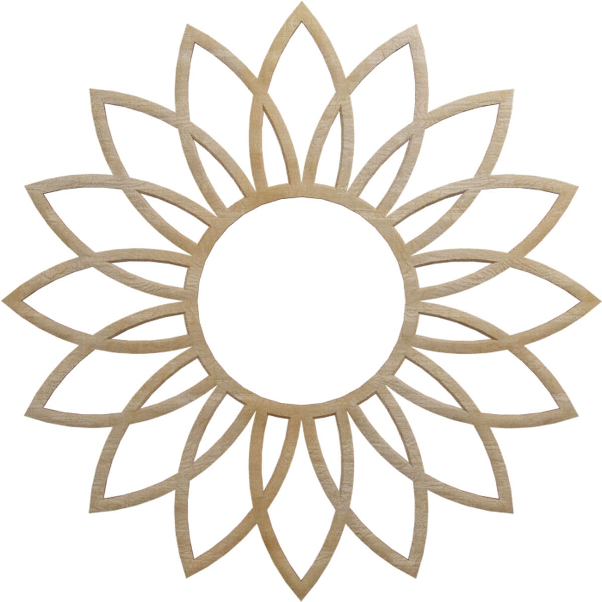 Ekena Millwork CMWP18X18X0250DAHI Daisy Fretwork 18-in W x 18-in L Contemporary Hickory Wood Whole Ceiling Medallion